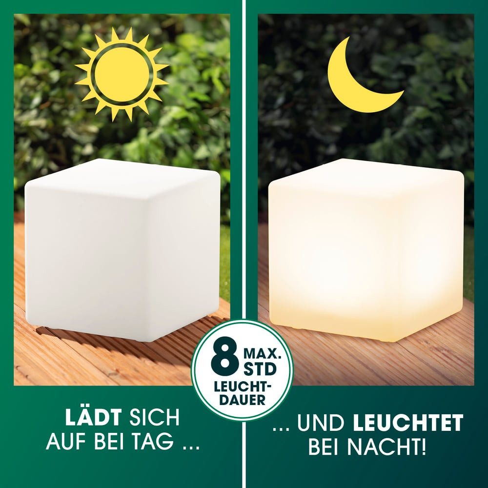 EASYmaxx LED Solarleuchte Solar-Leuchte Dekowürfel weiß günstig online kaufen