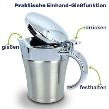 Gravidus Sauciere Thermo-Sauciere Einhand Soßenkanne mit ca. 400 ml aus Edelstahl