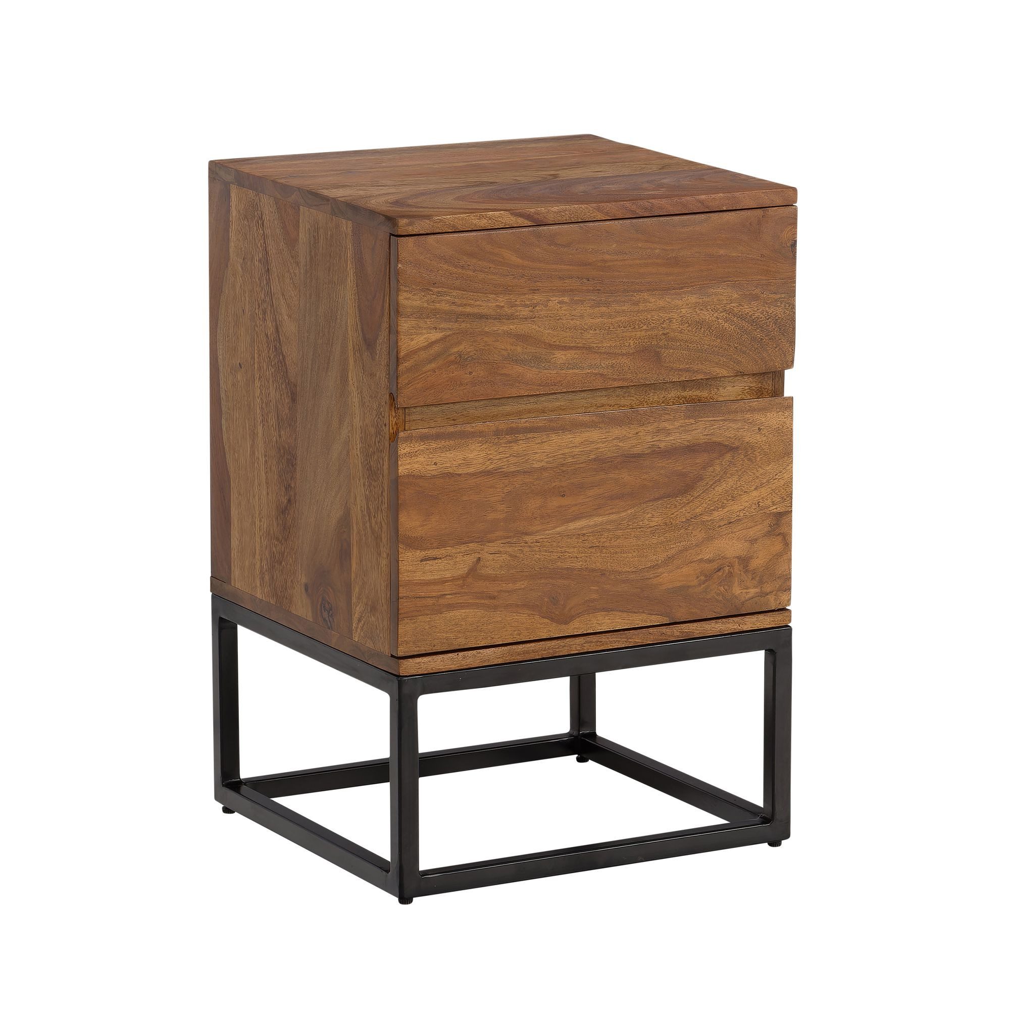 Yaheetech Nachttisch Mit 3 Schubladen – Holz & Metall, Industrie-Design, Grau, Stabil & Platzsparend