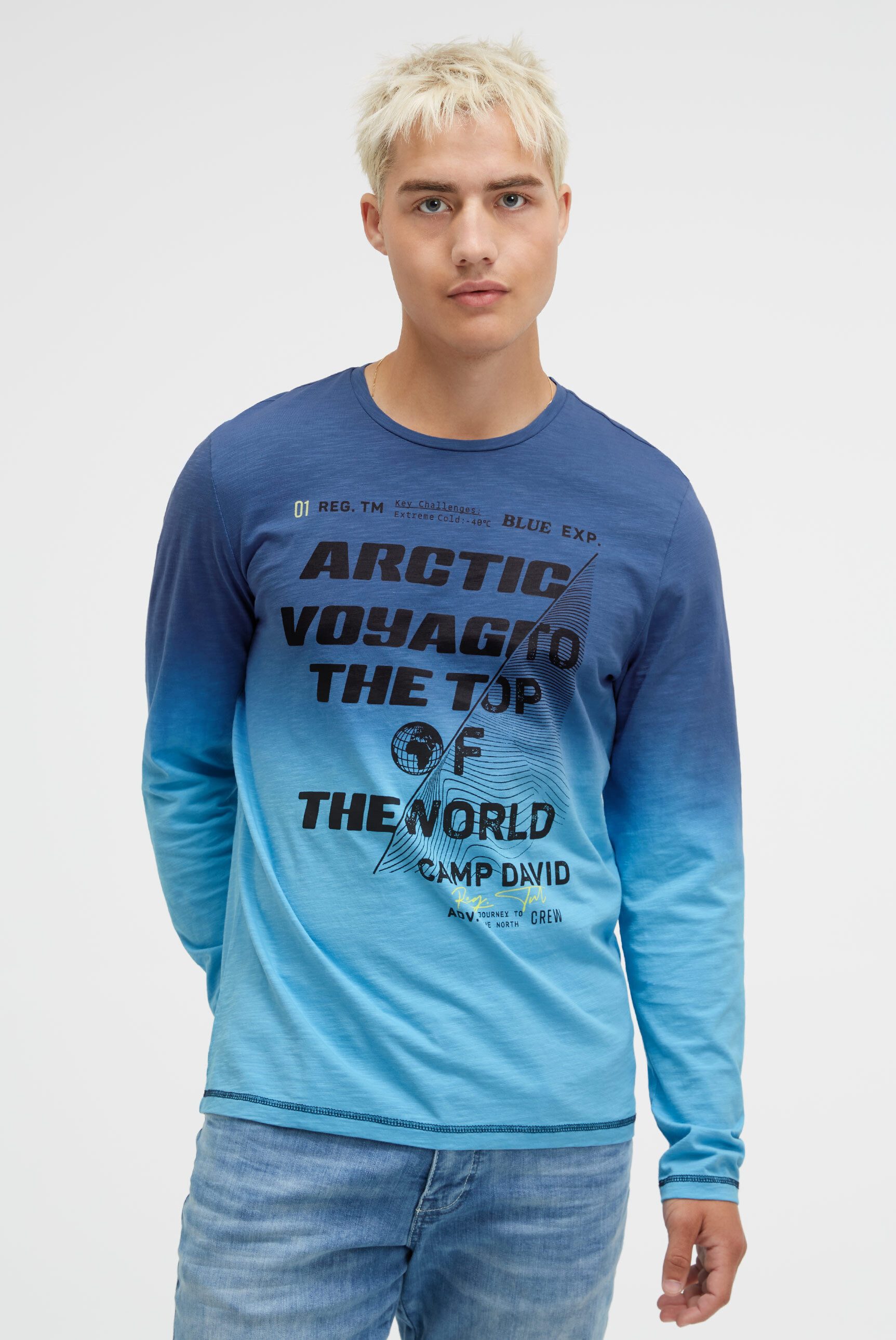 CAMP DAVID Langarmshirt aus Baumwolle