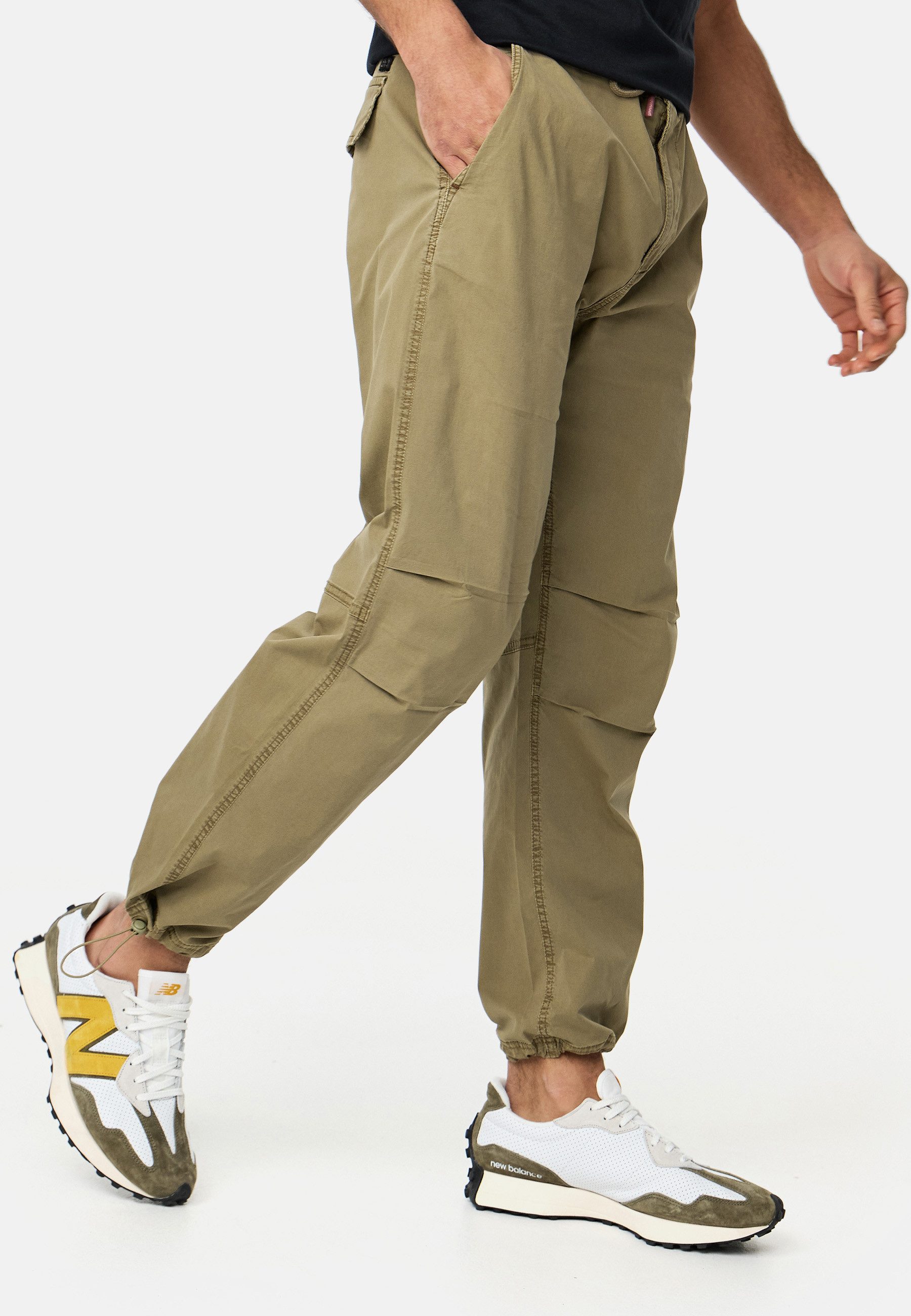 Indicode Chinohose Herren INPaulino Chino Hose Herrenhose mit Tunnelzug am Beinabschluss