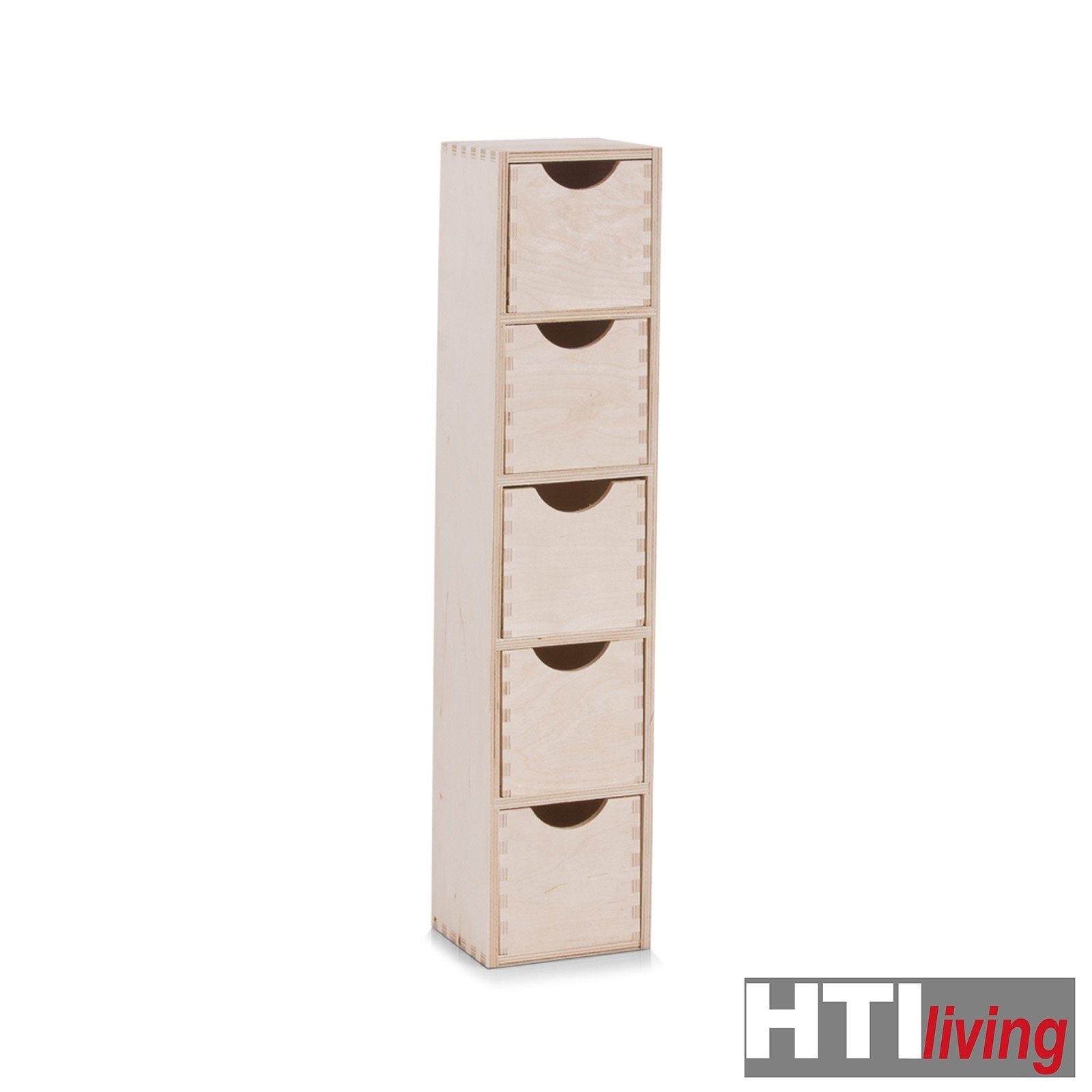 HTI-Living Beistellschrank Birke Schubladenelement Minikommode Schränkchen Schubladenschrank (Stück, 1-St) 5er