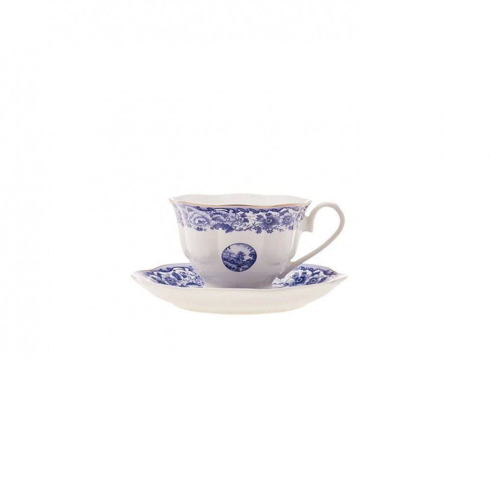 Karaca Kaffeeservice Karaca Blue Odyssey 2er Set Teetassen 220 ml