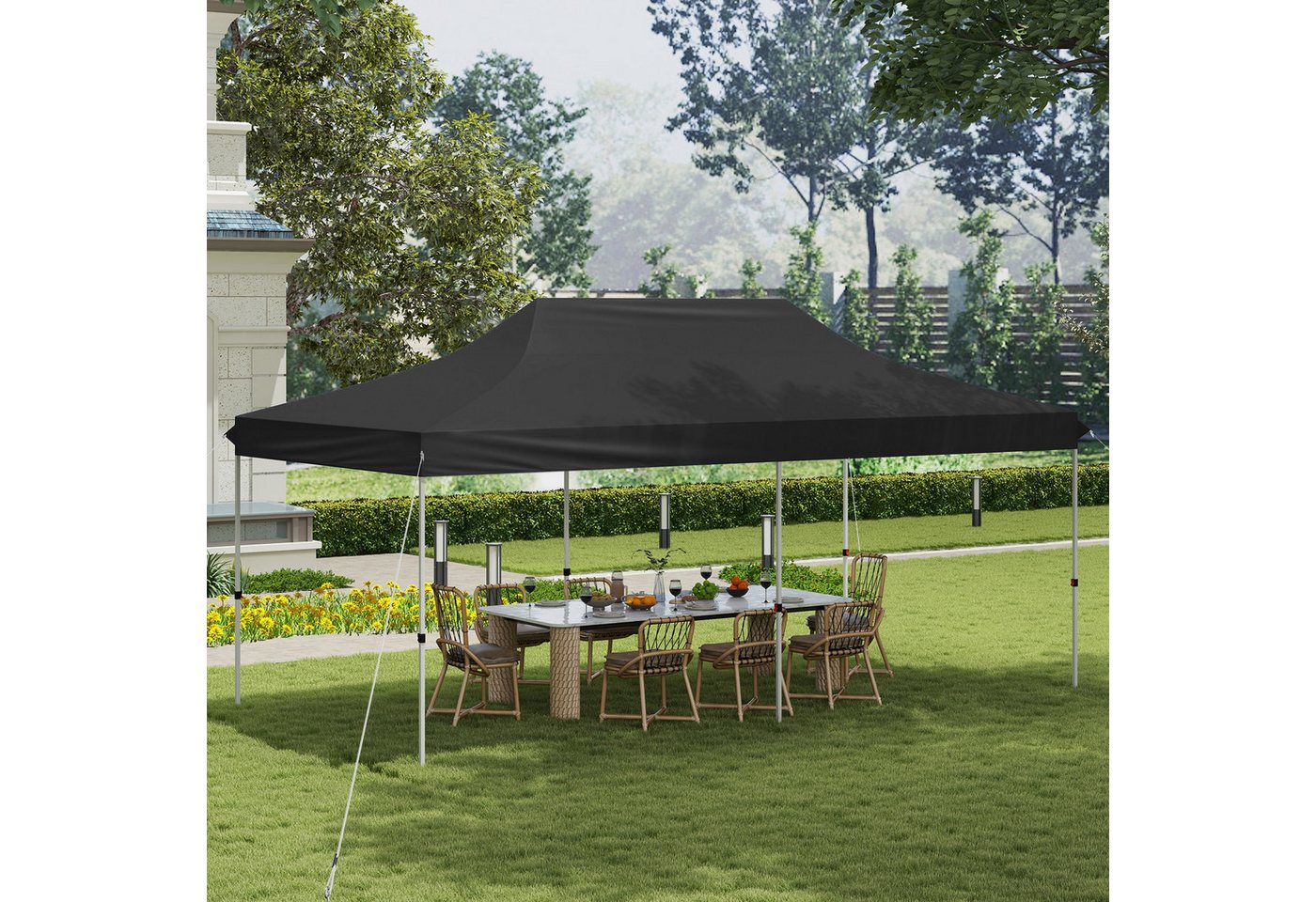 Thumbnail - KOMFOTTEU Pavillon, Gartenpavillon 3x6m, höhenverstellbar mit Tragetasche