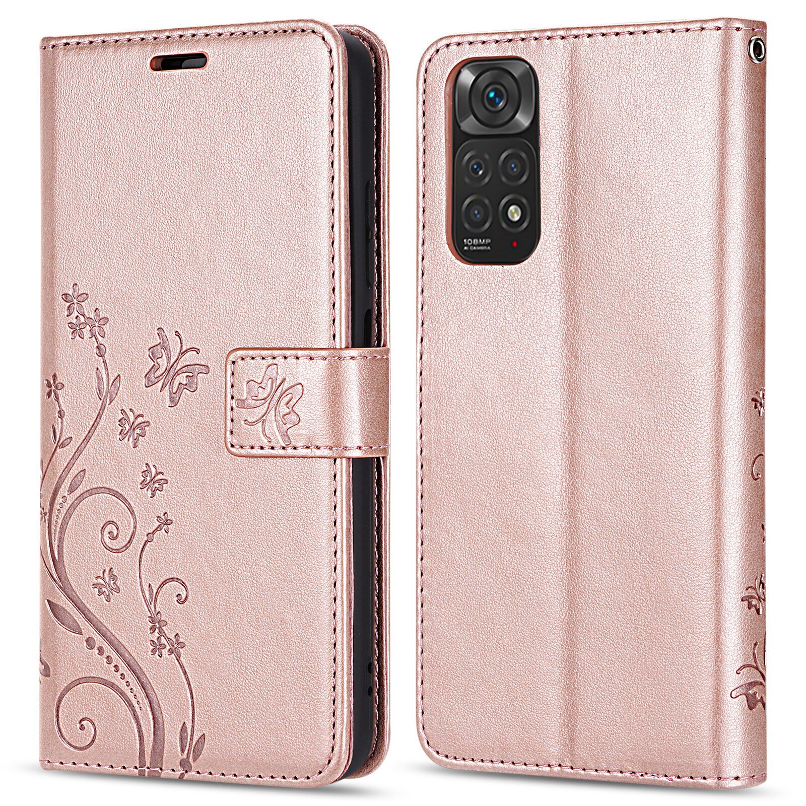 betterfon Handyhülle Handytasche für Xiaomi Redmi Note 11 / 11S 4G Schutzhülle Klapphülle, Bookstyle-Hülle: Magnetverschluss 3 Kartenfächer & Standfunktion