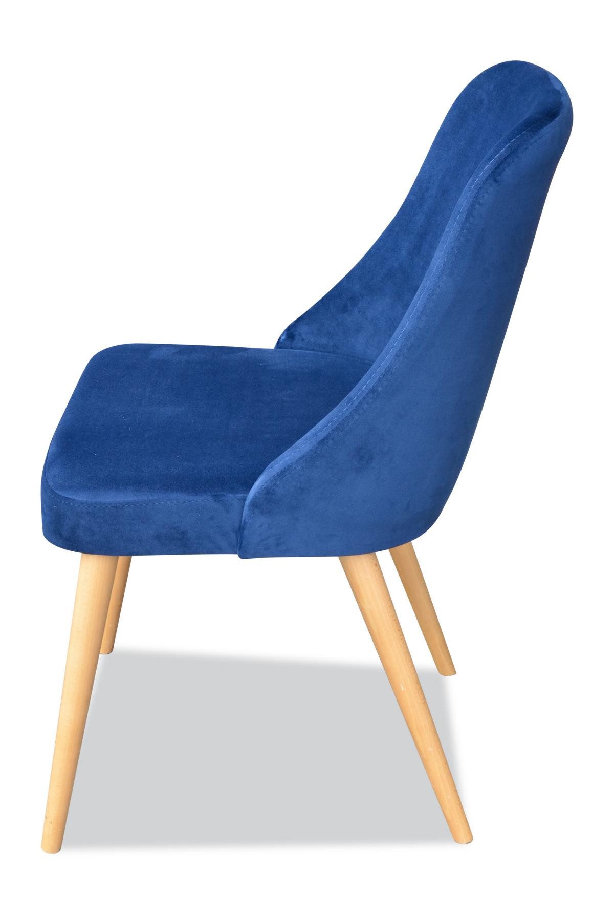 Xlmoebel Sitzgruppe Neues Luxuriöses Esszimmermöbelset aus Holz mit 4 eleganten blauen, Hergestellt in Europa