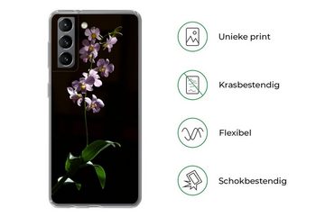 MuchoWow Handyhülle Orchidee - Blume - Rosa, Phone Case, Handyhülle Samsung Galaxy S21, Silikon, Schutzhülle