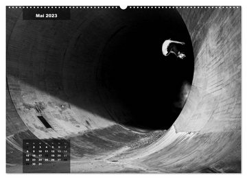 CALVENDO Wandkalender Skateboarden in Schwarz-Weiß (Premium, hochwertiger DIN A2 Wandkalender 2023, Kunstdruck in Hochglanz)