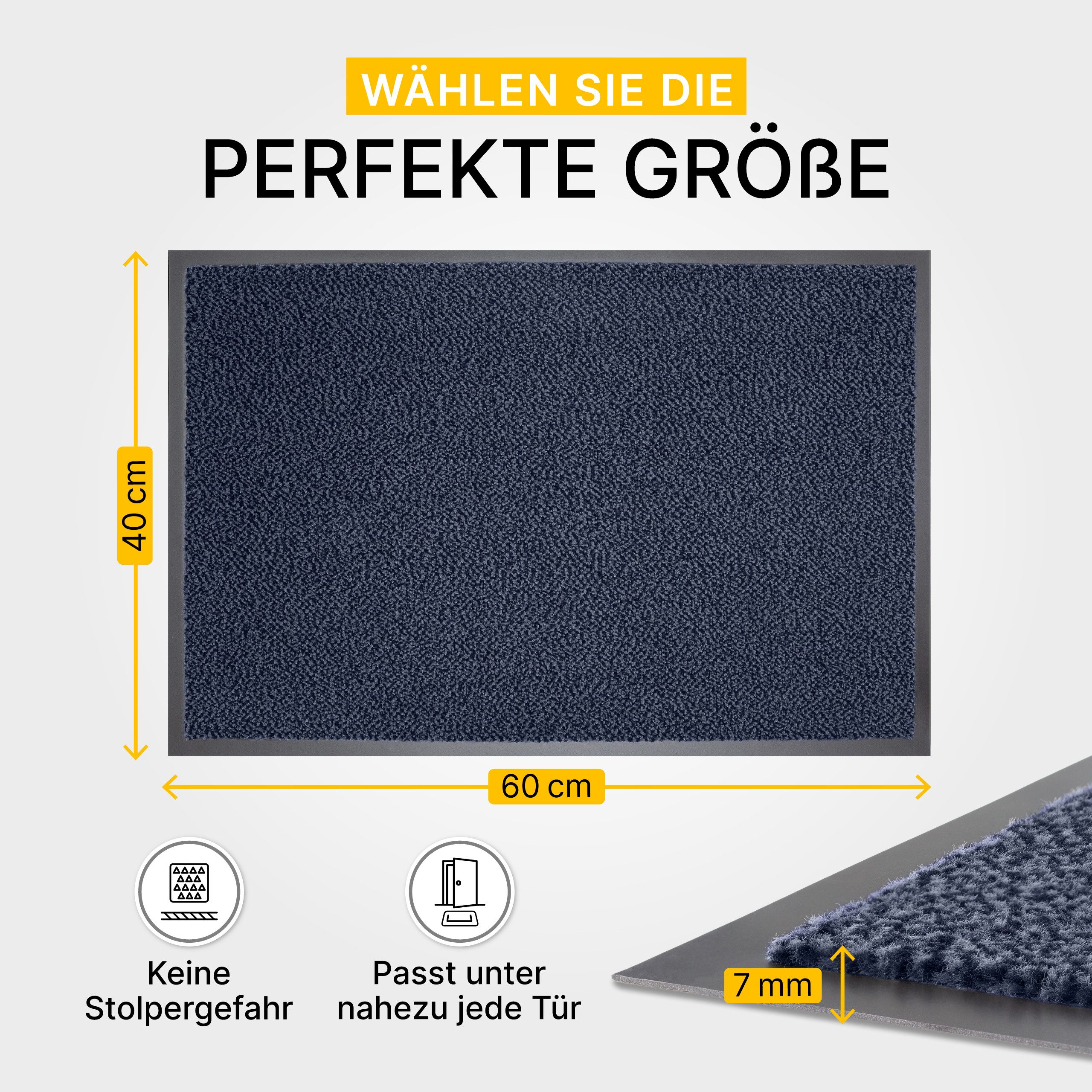 Entrando Fußmatte FIEL, Rechteckig, Höhe: 7 mm, Schmutzfangmatte Innen & Außen waschbar rutschfest dünn saugstark