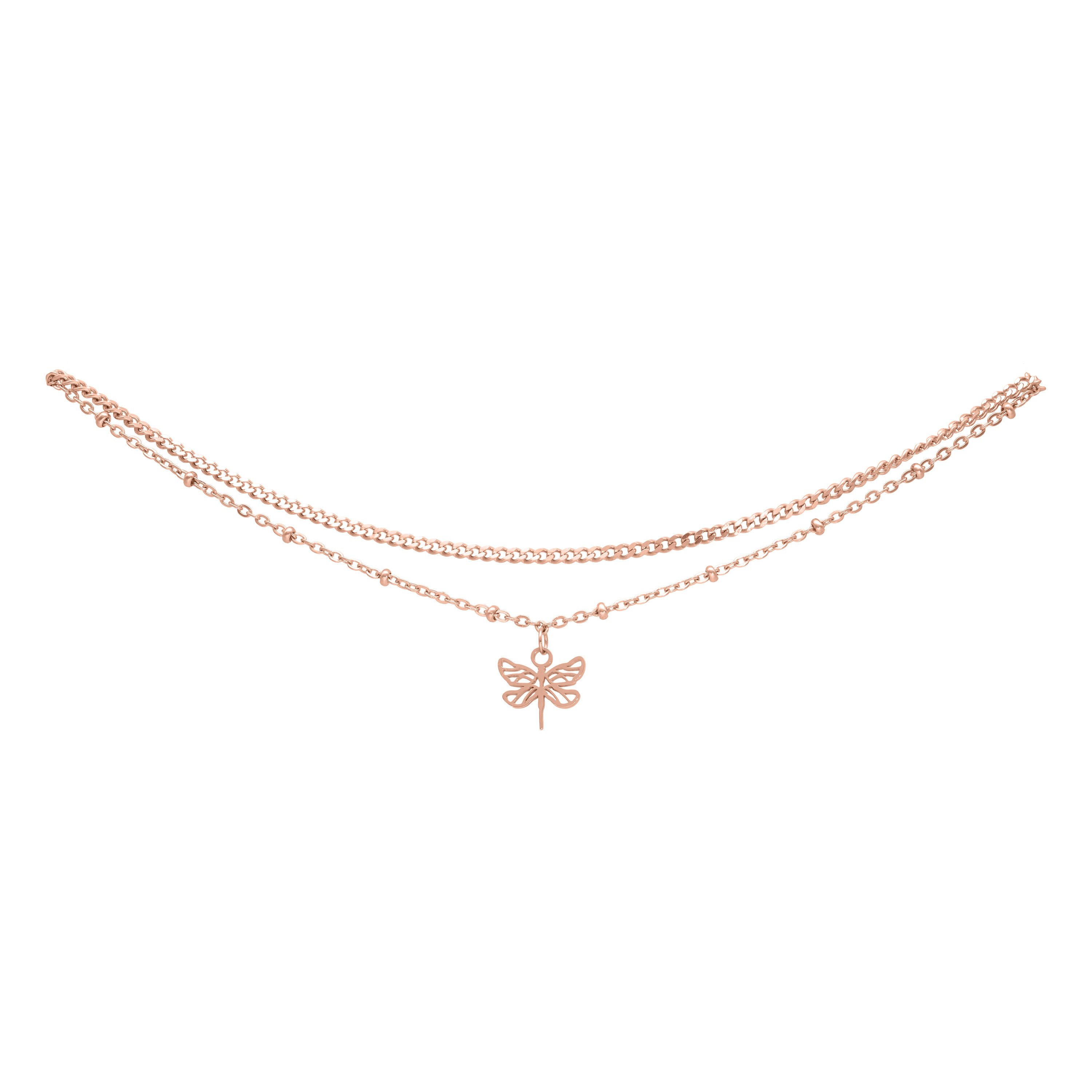 Wildcat Fußkette Dragon Fly Fußkettchen - Roségold, Chirurgenstahl 316L - wasserfest, langlebig, hautverträglich