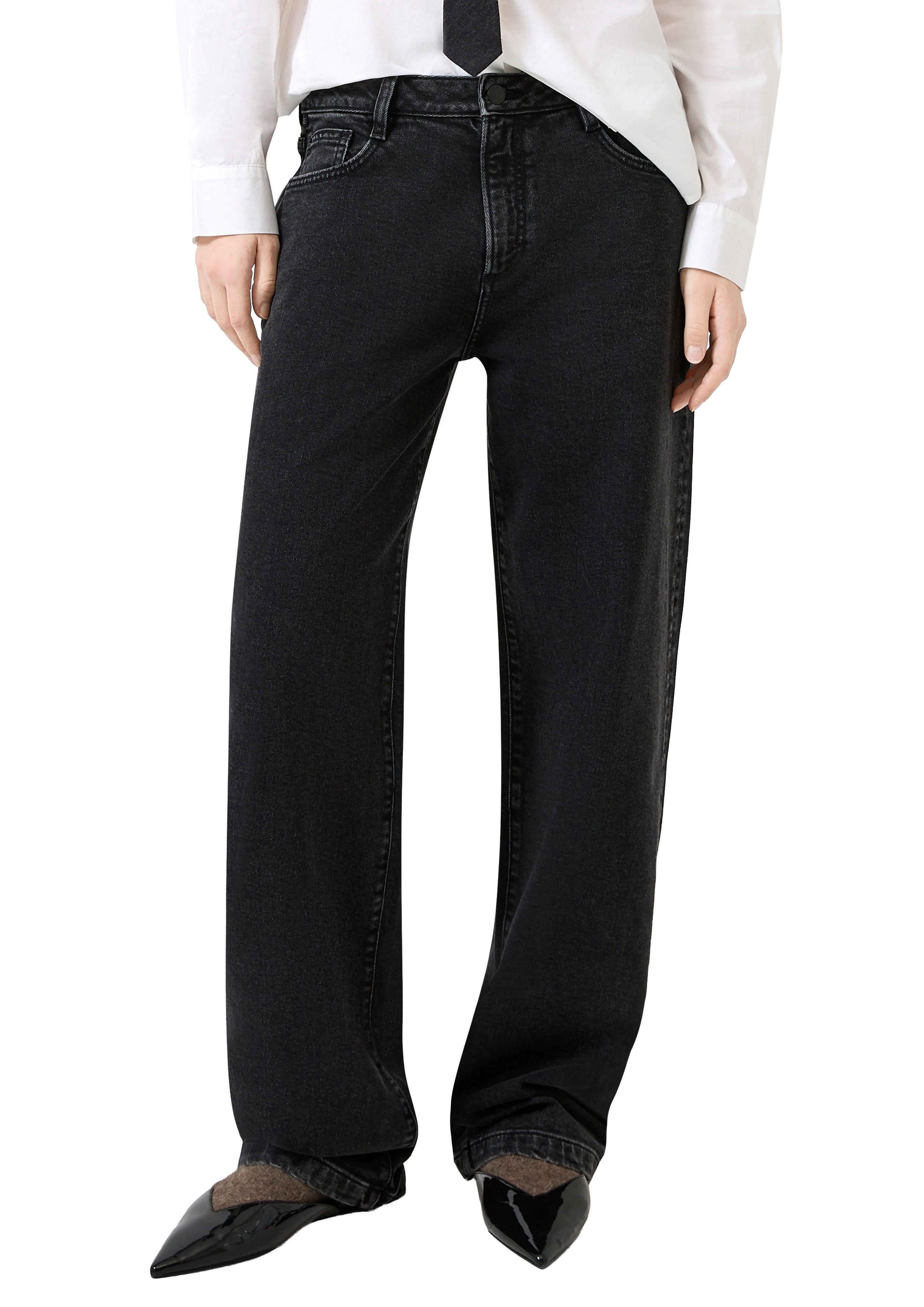 QS 5-Pocket-Hose Barrel Leg Jeans mit Stretch