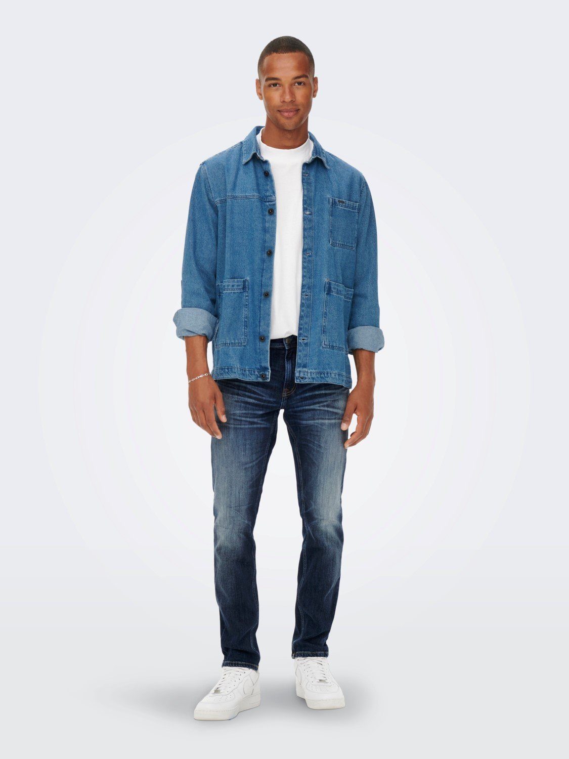 ONLY & SONS Regular-fit-Jeans Regular Fit Straight Denim Jeans ONSWEFT ONSWEFT REG BLUE 3251 JEANS NOOS