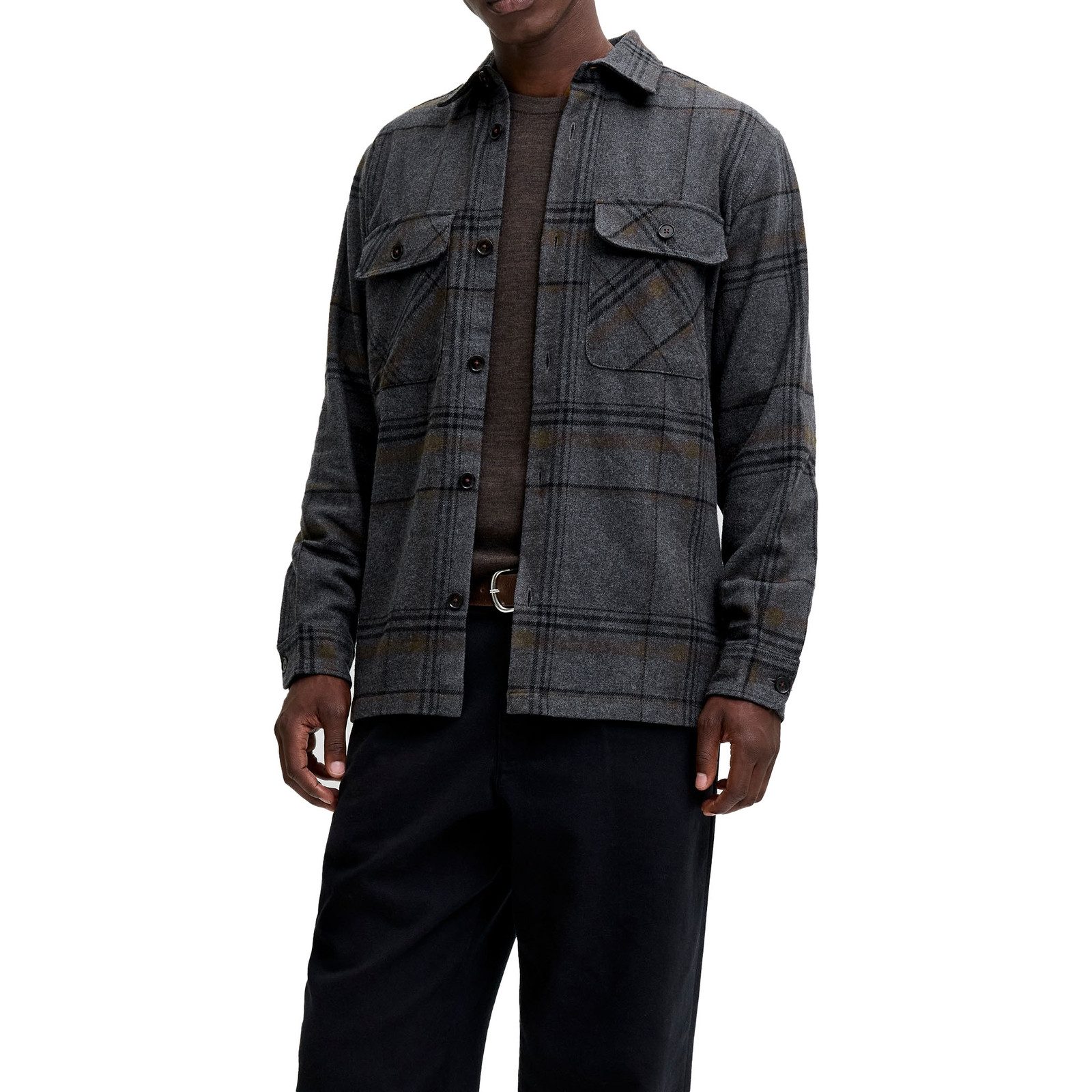 Jack & Jones Langarmhemd JPRRAYLE Melange Check L/S Overshirt SN mit Muster günstig online kaufen