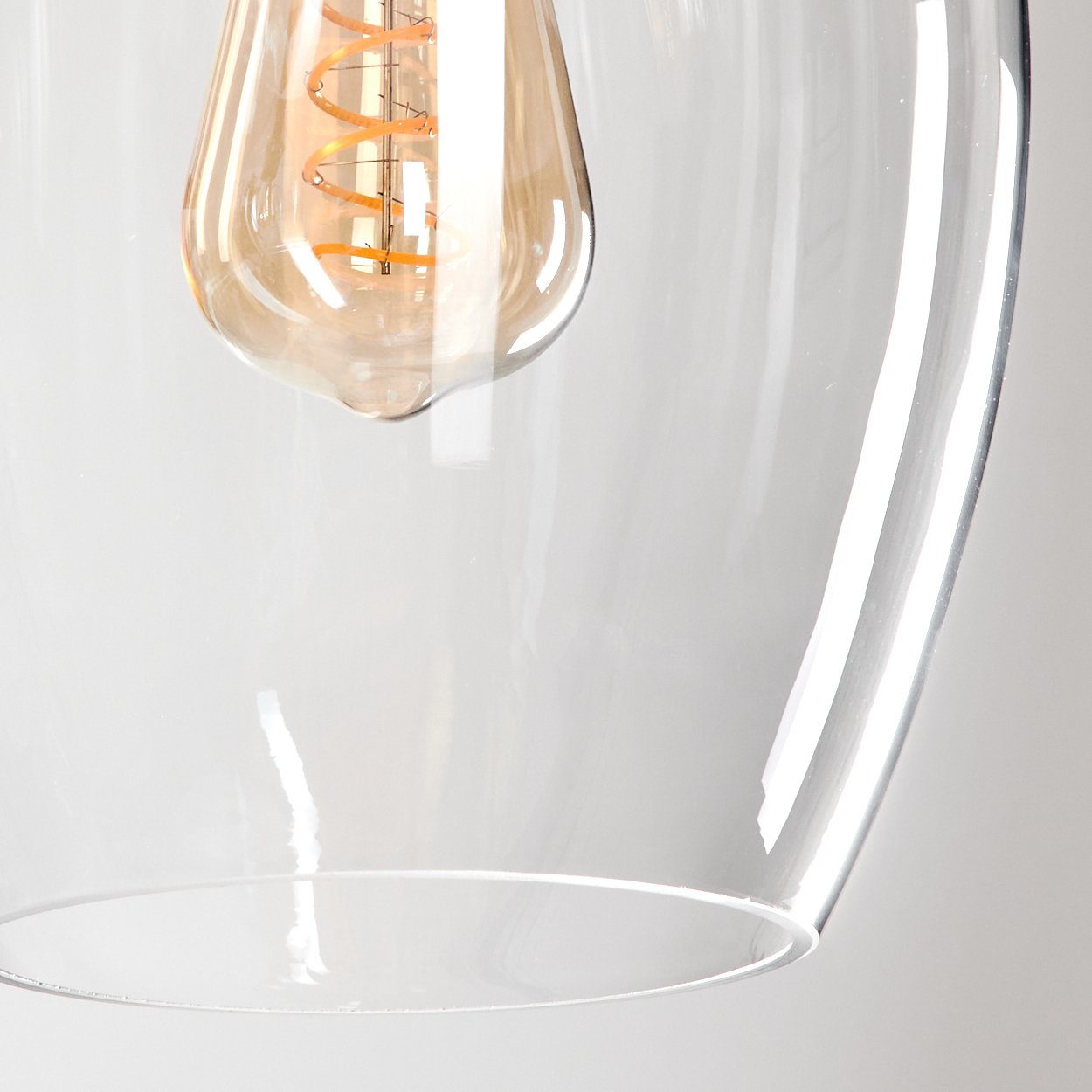 Design, ohne aus ohne Hängeleuchte Glasschirme im 4x hofstein Ø20cm, Metall/Glas Leuchtmittel Schwarz/Klar, Vintage/Retro Leuchtmittel, E27, Pendelleuchte in
