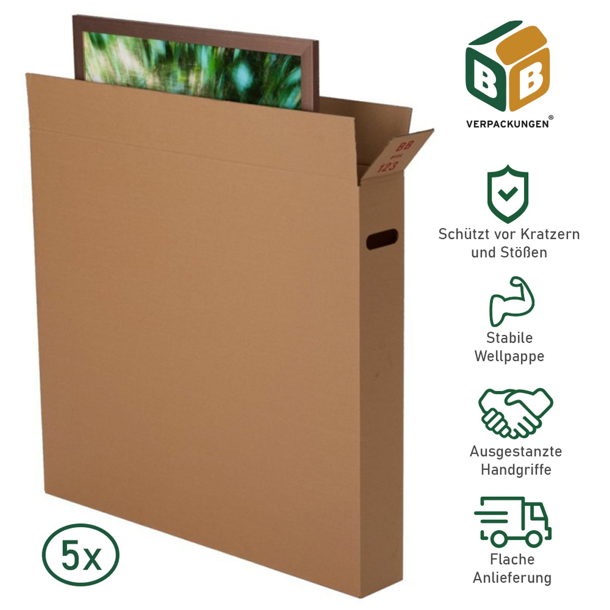 BB-Verpackungen Umzugskarton Bilderkarton, 2-wellig, 900 mm x 120 mm x 800 mm