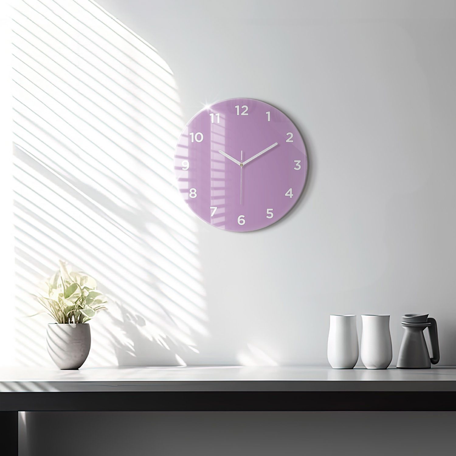 Tulup Wanduhr Wanduhr Glasrunde Uhr Moderne Glaswanduhr 30cm Uhr aus Gehärtetem Glas