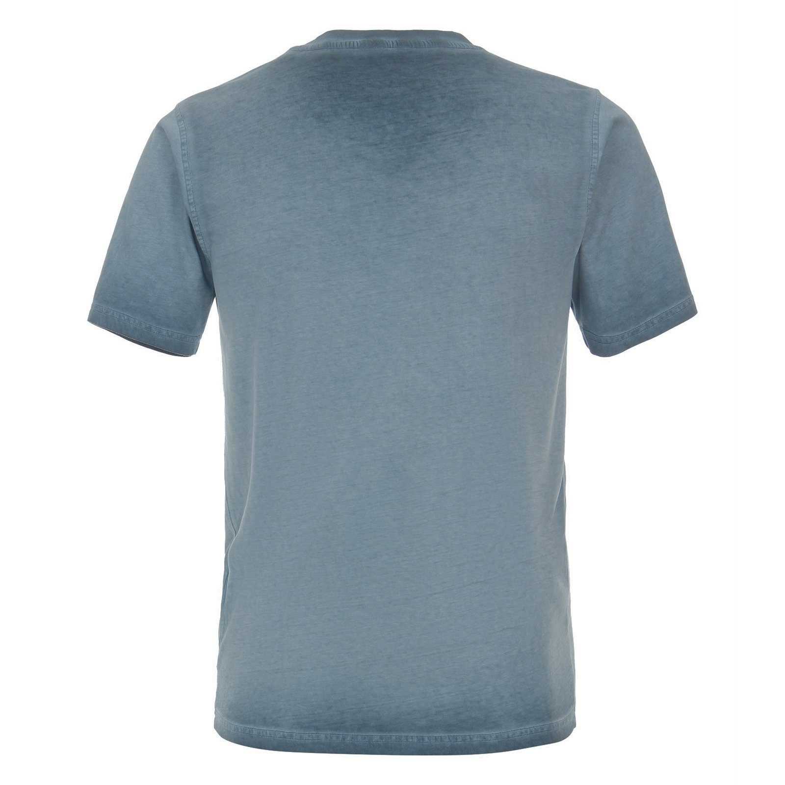 Used-Look Herren Große T-Shirt blau CasaModa Florida-Print CASAMODA Größen Rundhalsshirt