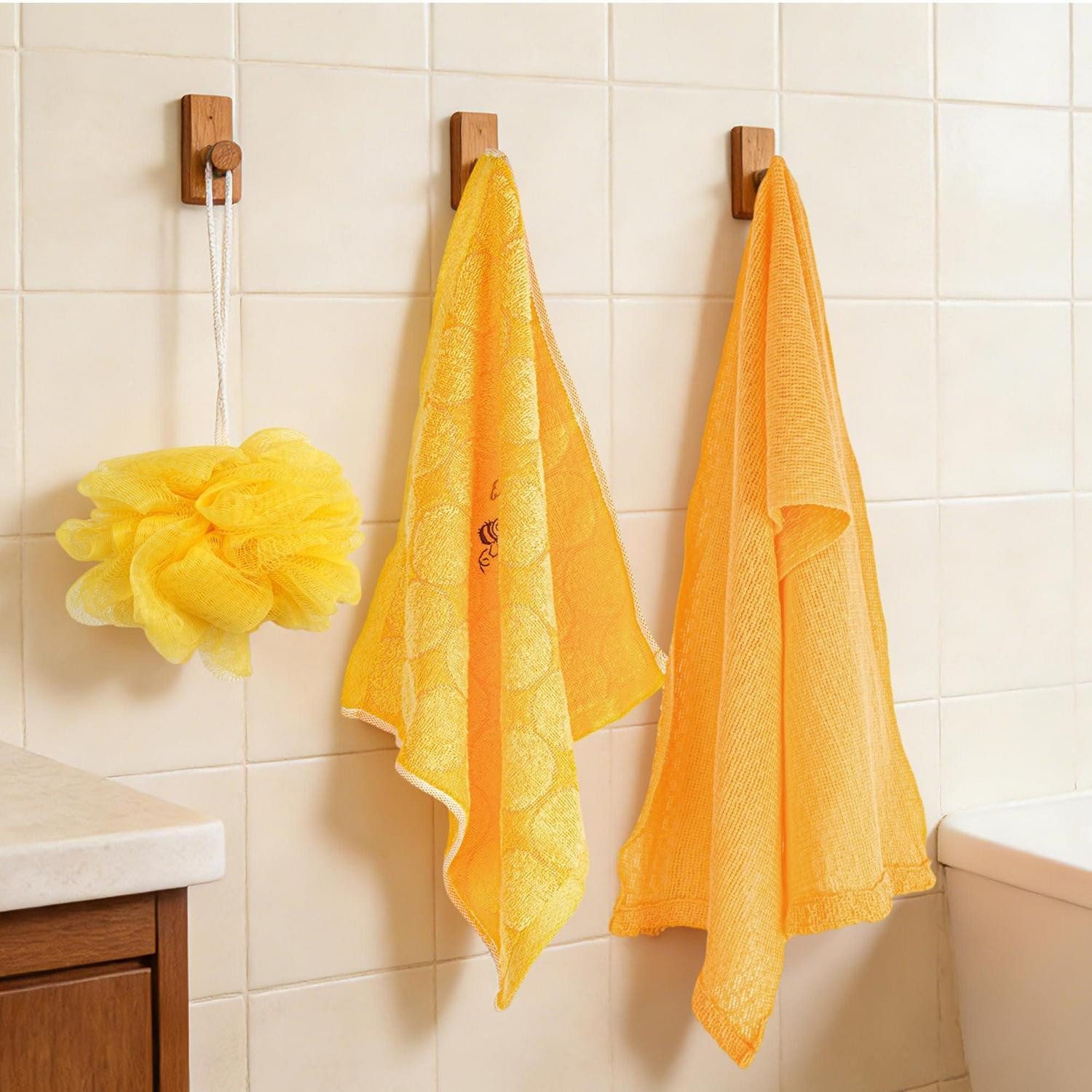 LuxusKollektion Waschlappen 3er Bade-Set Bienen Motiv, (1-St)