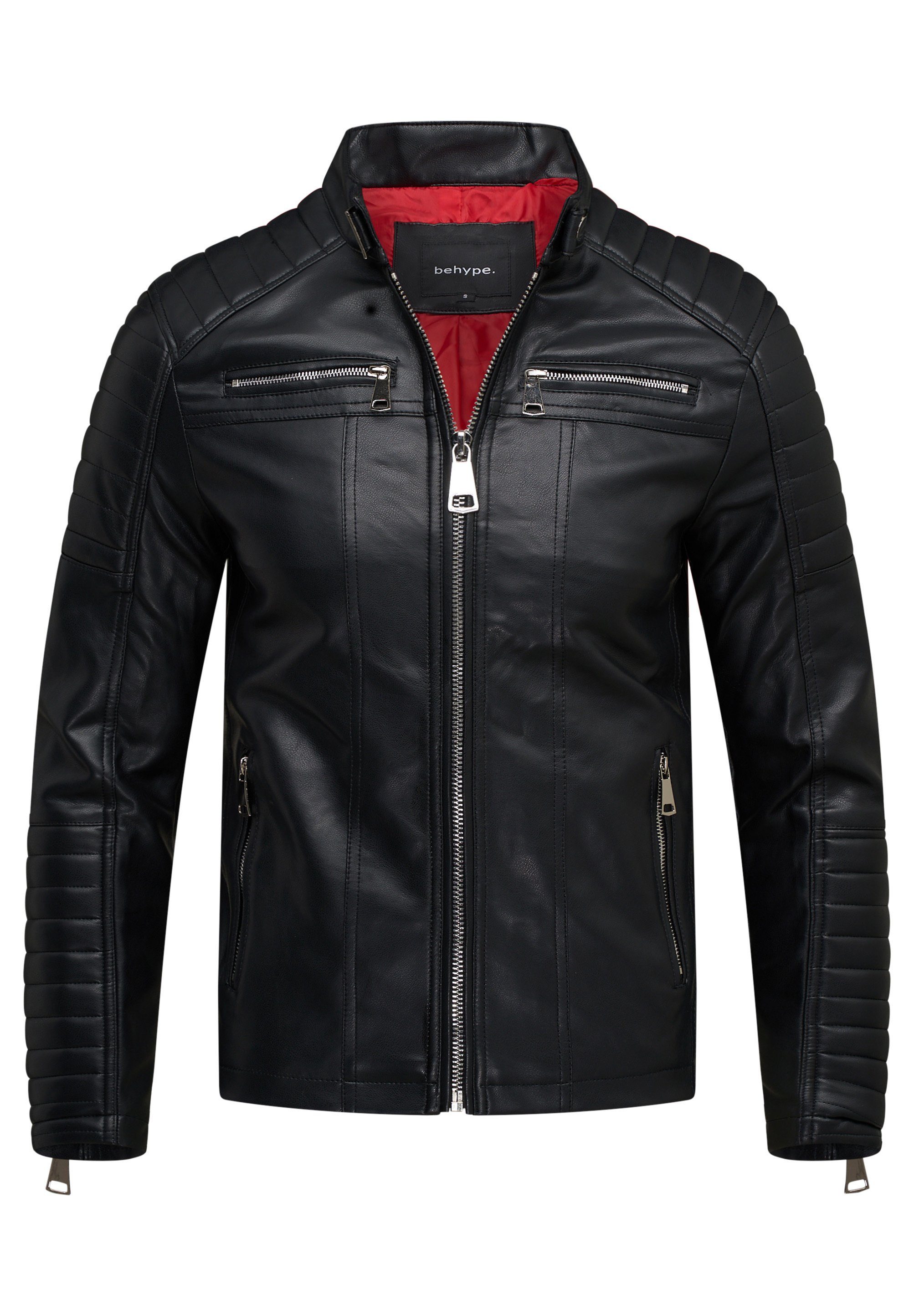 behype Lederimitatjacke BHKILLEEN Übergangsjacke im Biker-Stil Blouson