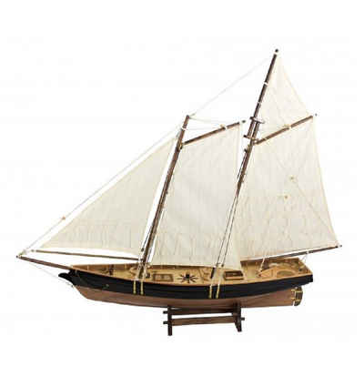 Linoows Dekoobjekt Segelschiff Modell, Segelyacht, 2 Master Gaffel Yacht, detailgetreue Modelle