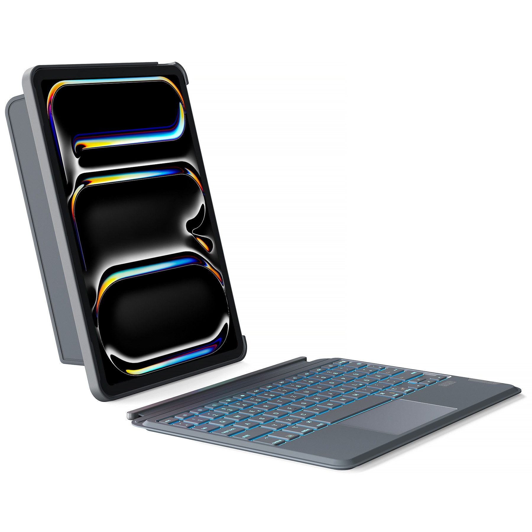 Inateck für 2025 iPad Air Pro 10.9/11/12.9/13 Zoll iPad-Tastatur (Bluetooth Tastaturhülle,Hoch-/Querformat Ständer)