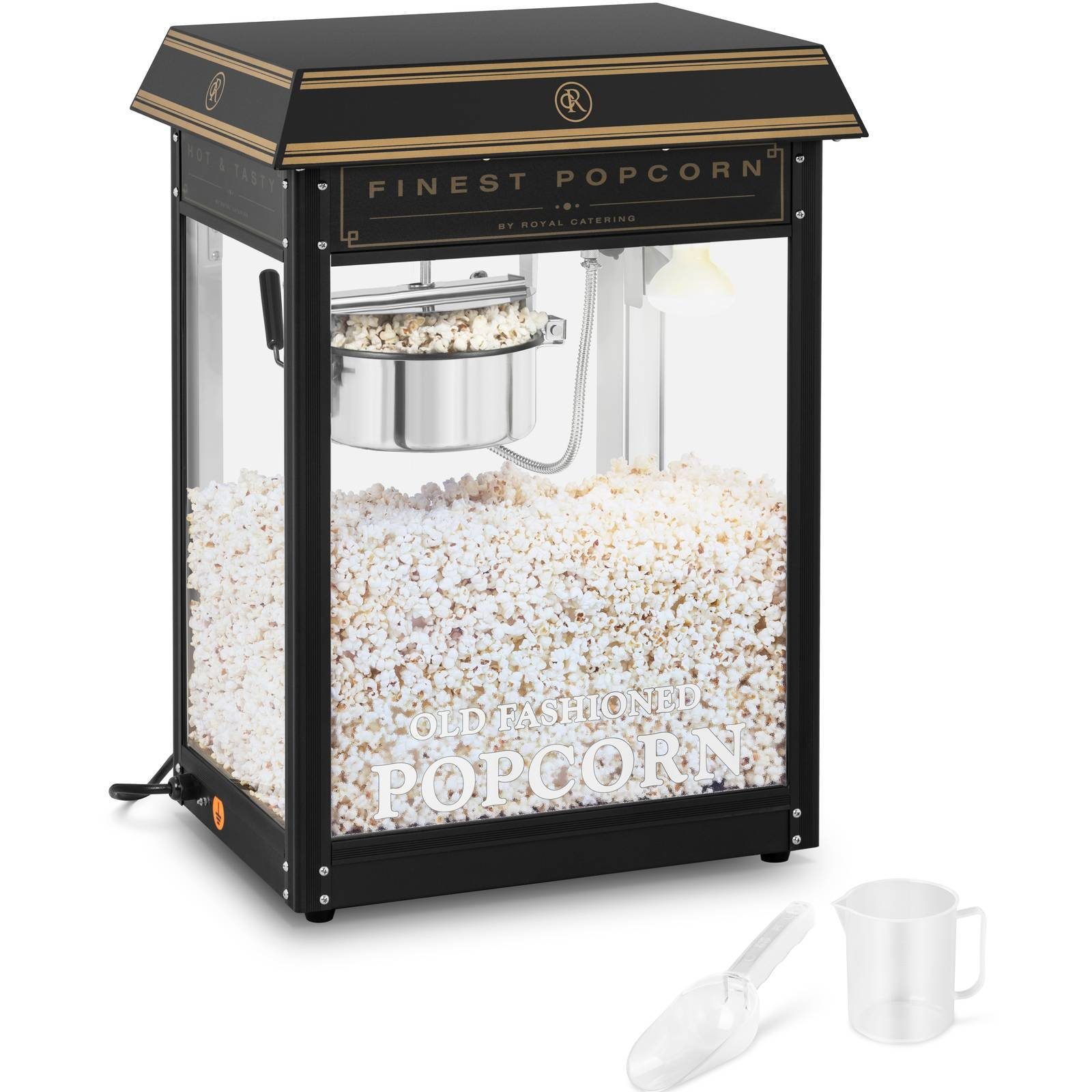 Royal Catering Popcornmaschine Retro Popcornmaschine Popcornmaker Popcornautomat 1600 W 5 kg/h golden