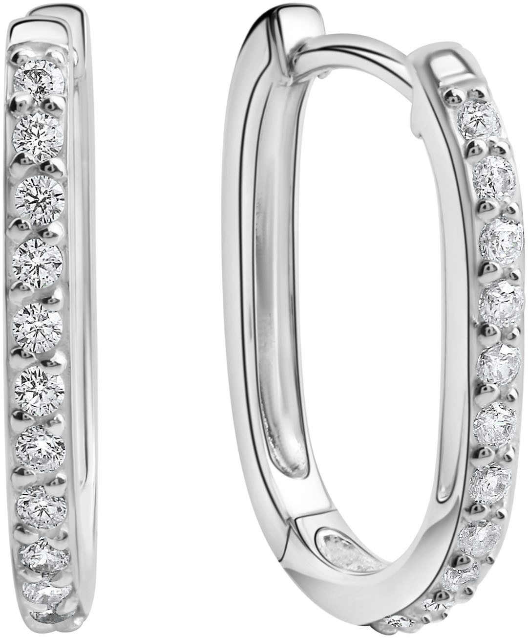 Firetti Paar Creolen Schmuck Geschenk Silber 925 Ohrschmuck Ohrringe, mit Zirkonia (synth)