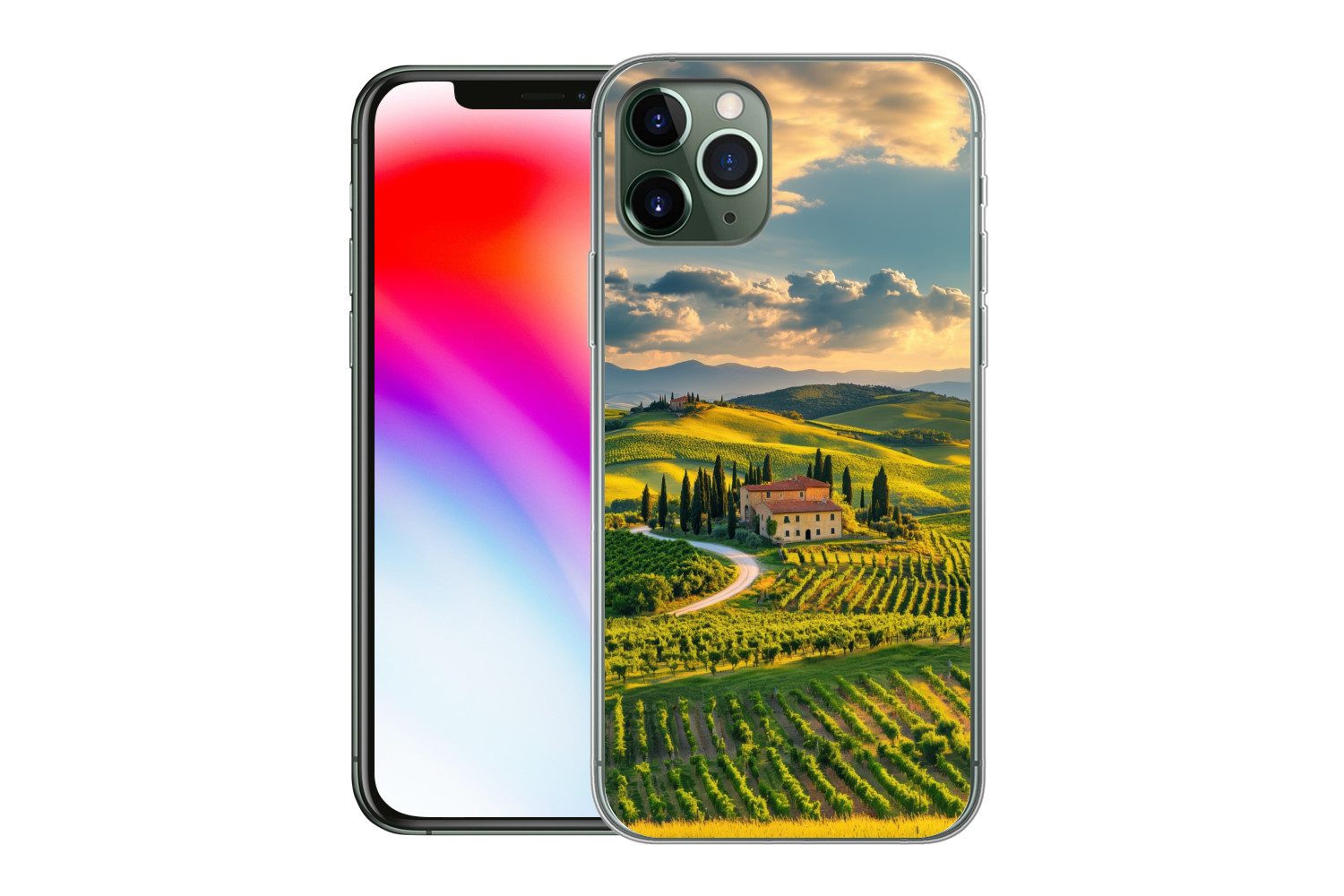 MuchoWow Handyhülle für Apple iPhone 11 Pro Toskana - Landschaft - Weinberge, Smartphone-Bumper, Print, Handy Schutzhülle Dünn