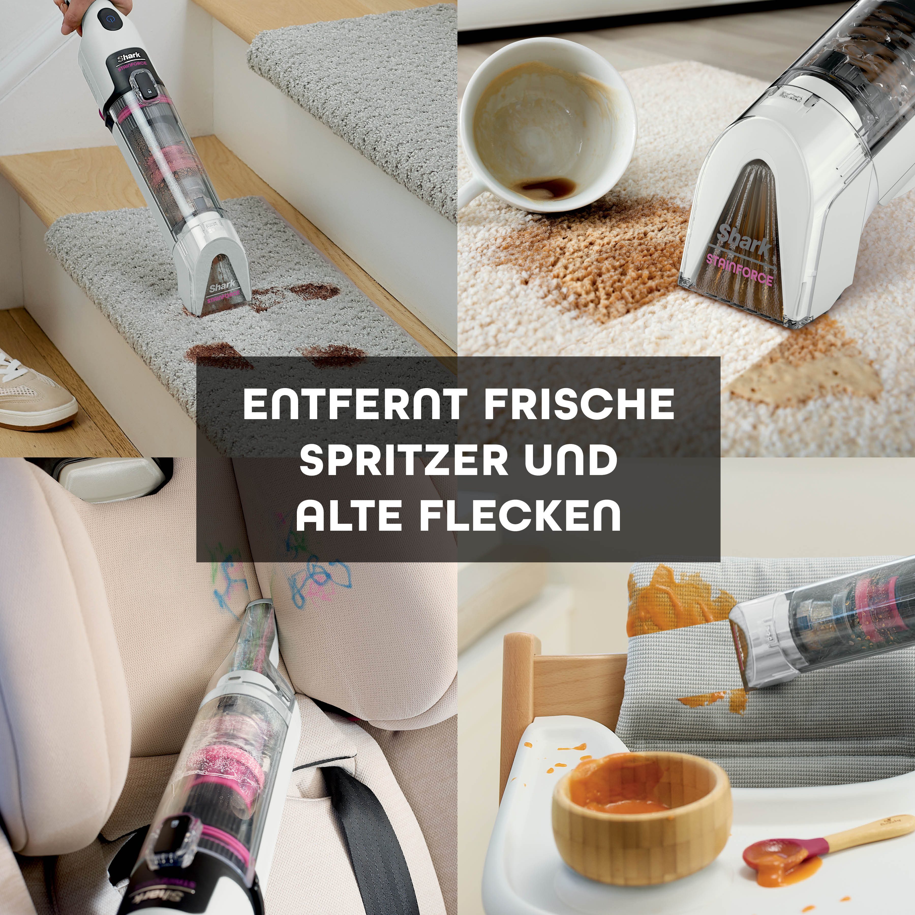 Shark Wasch-Sauger Shark StainForce kabelloses System zur Fleckenentfernung - HX100EUT, 100 W, beutellos