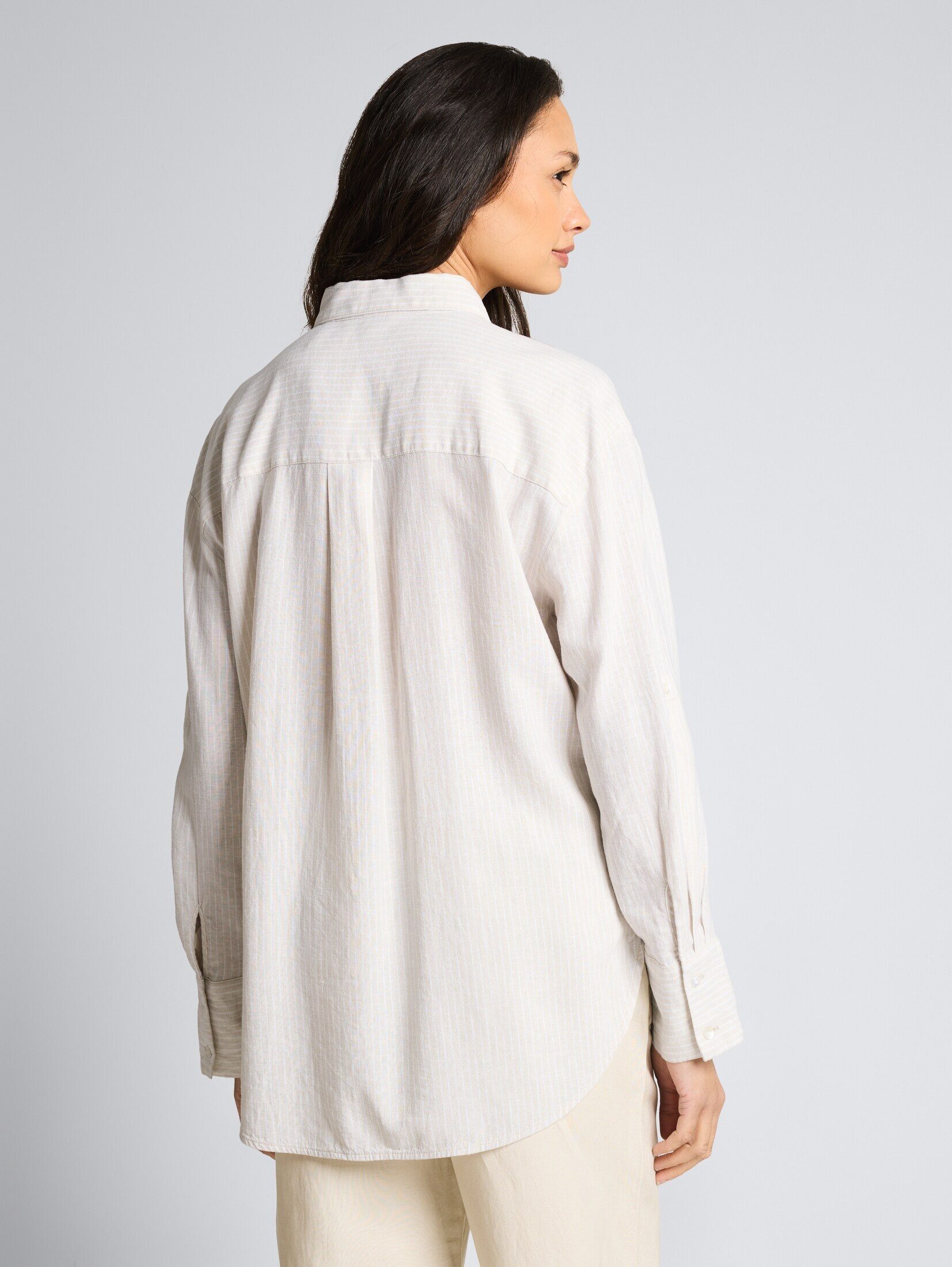 TOM TAILOR Langarmbluse Blusen & Shirts Oversize Hemdbluse mit Leinenanteil