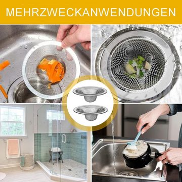 Fivejoy Ablaufgarnitur Abflusssieb Edelstahl Rostfrei für Dusche, Badewanne, Küche 2 Stück (2-St)