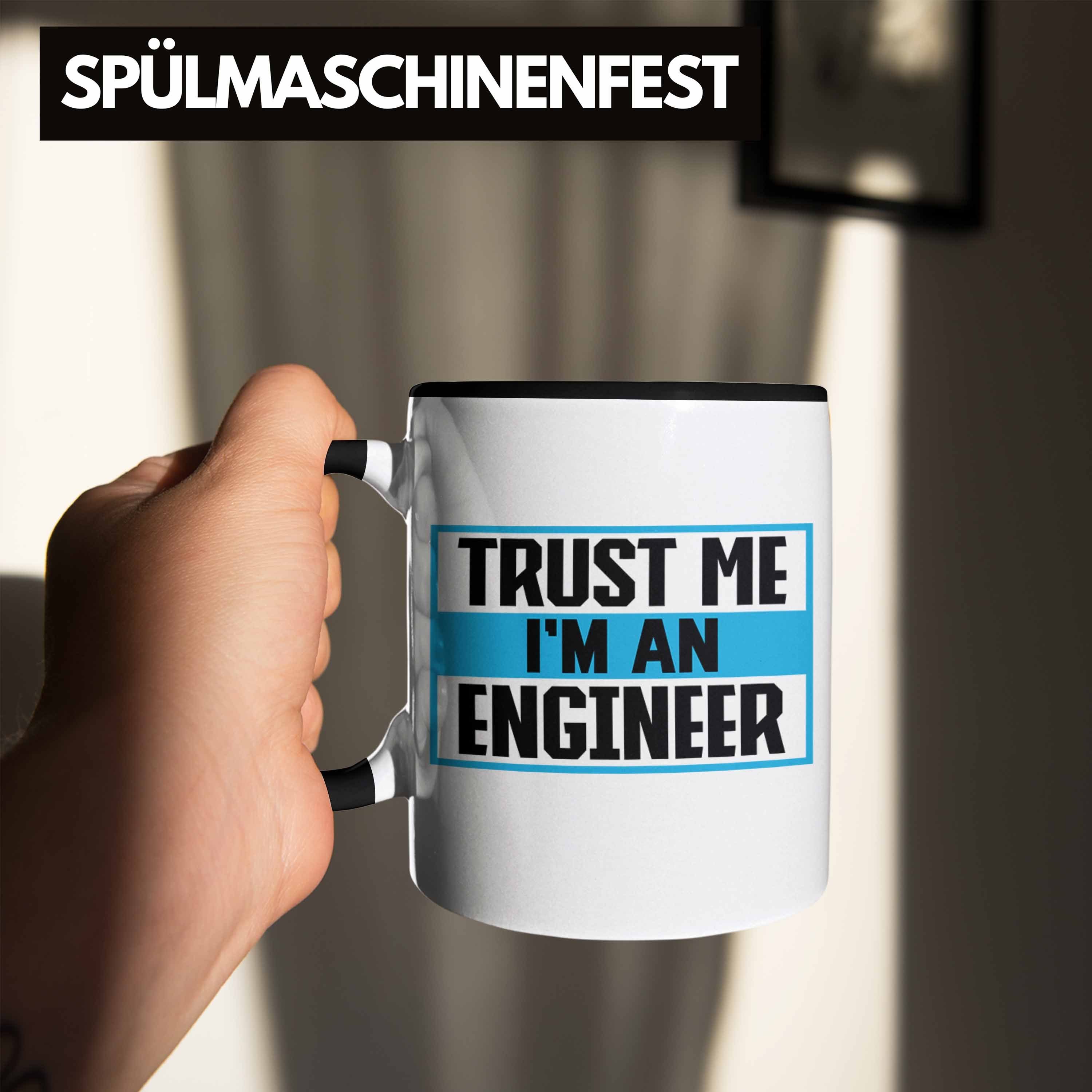 Trendation Tasse Trendation - Ingeneur Schwarz Gadget Geschenkidee Geschenk Tasse Kaffeetasse Ingenieur Lustig