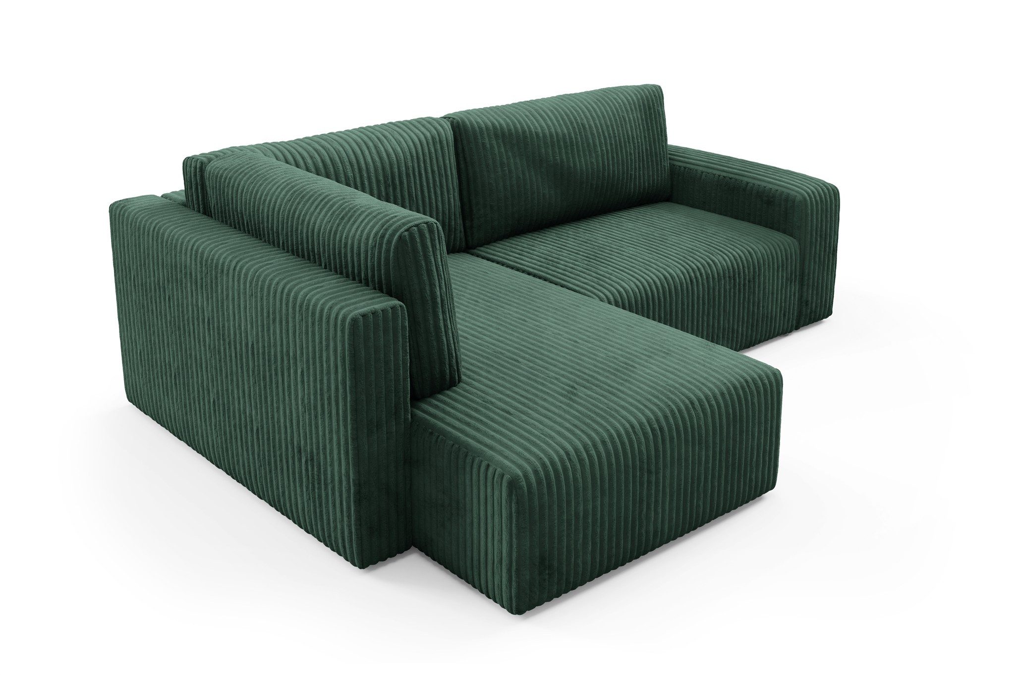 Fun Möbel Ecksofa Sofa FUN ALEGRIA XL mit Schlaffunktion in Velourstoff Tilia, mit Schlaffunktion und Bettkasten, Ottomane Links oder Rechts