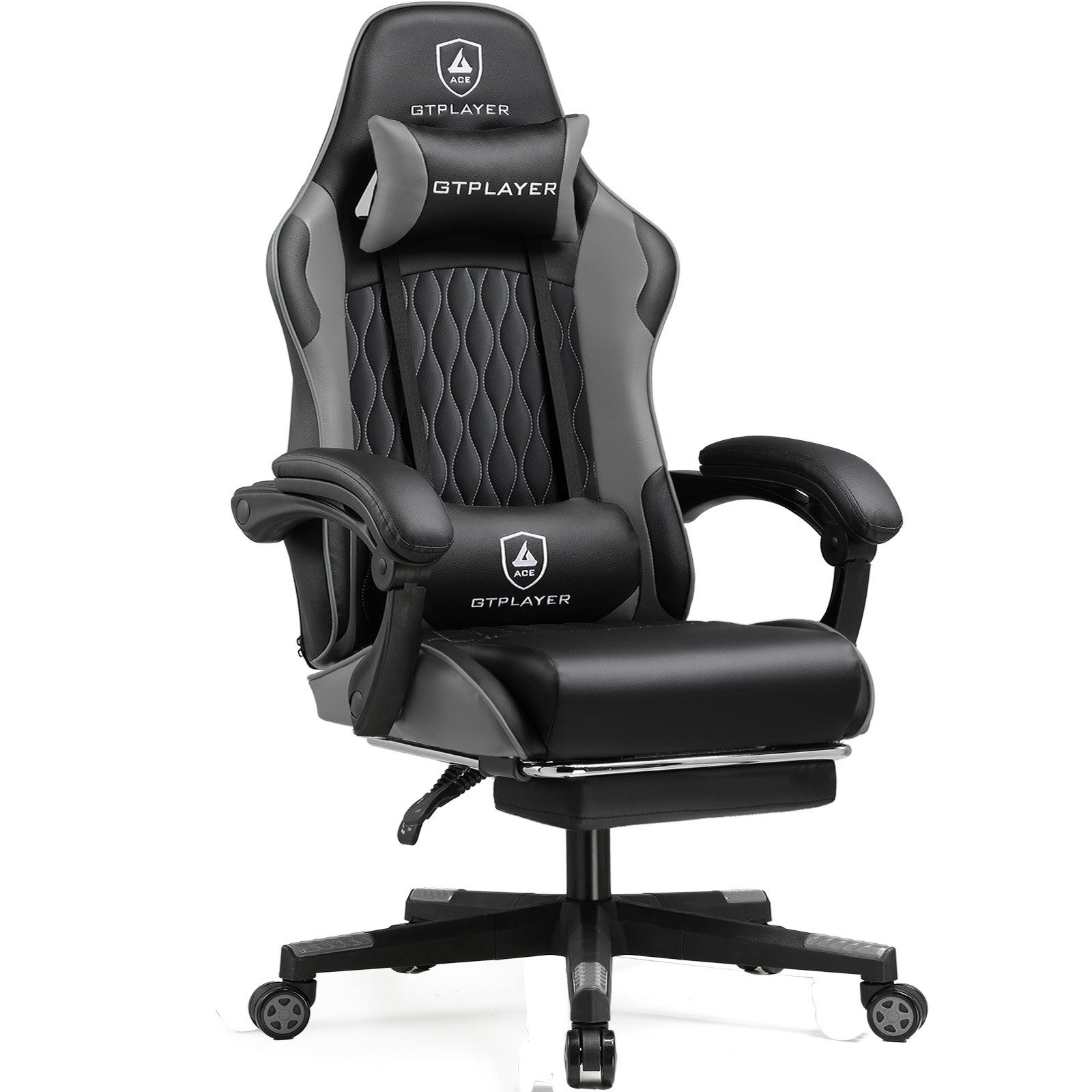 GTPLAYER Gaming-Stuhl Gamer Stuhl, Ergonomischer Bürostuhl mit Fußstütze, Kopfstütze und Lendenstütze