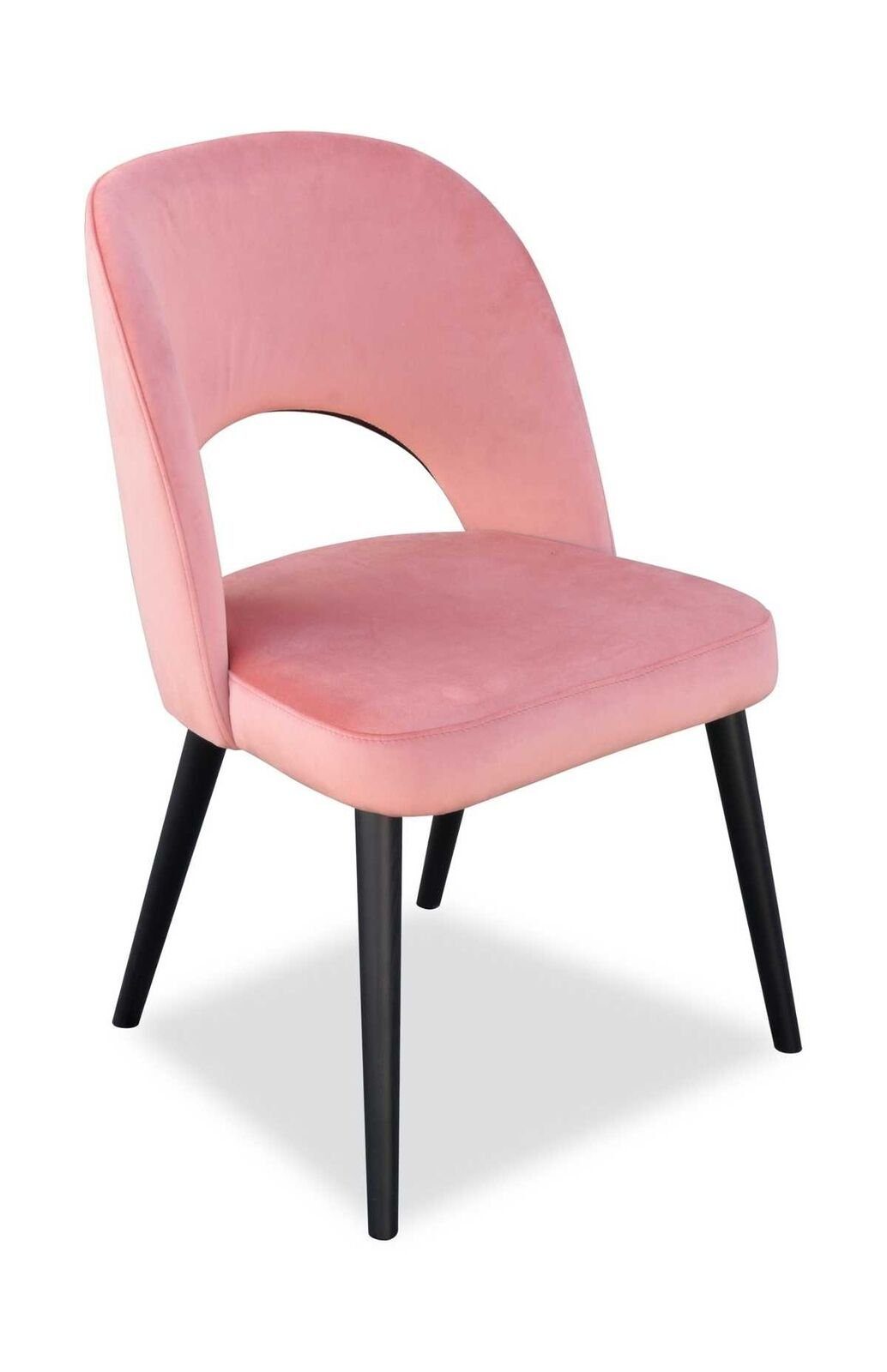 JVmoebel Stuhl Luxus Design Polster Stuhl Esszimmerstuhl Sitz Lehn Esszimmer Holz Neu (1 St) Rosa