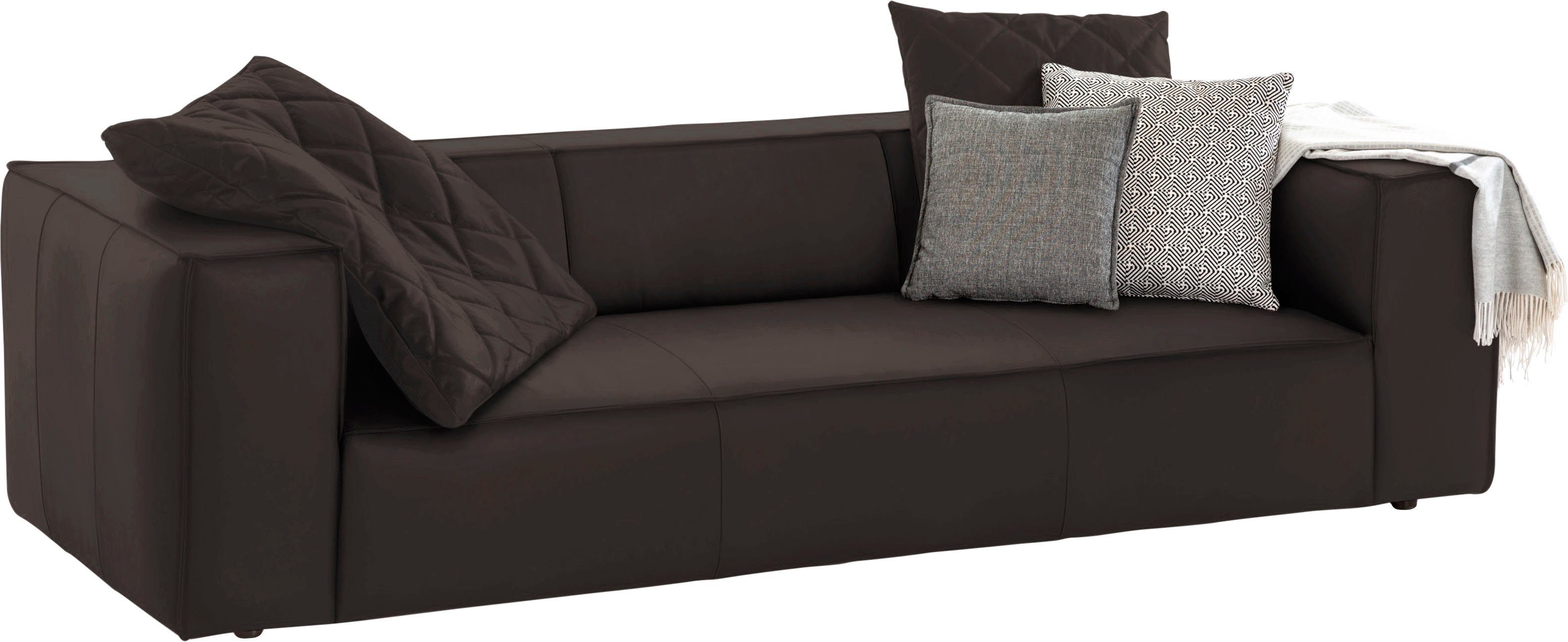 W.SCHILLIG 3-Sitzer around-the-block Mega Sofa mit tollem Sitzkomfort, Breite 260cm, mit eleganter Biese, mit Federkern