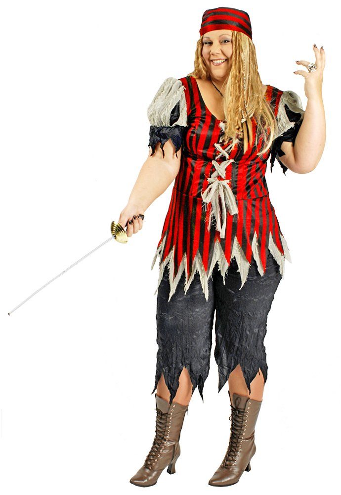 Das Kostümland Piraten-Kostüm Piratin Kostüm Freibeuterin Damen für große  Größen - Tolles XXL Piraten Seeräuber Kostüm für Frauen zu Karneval und  Mottoparty