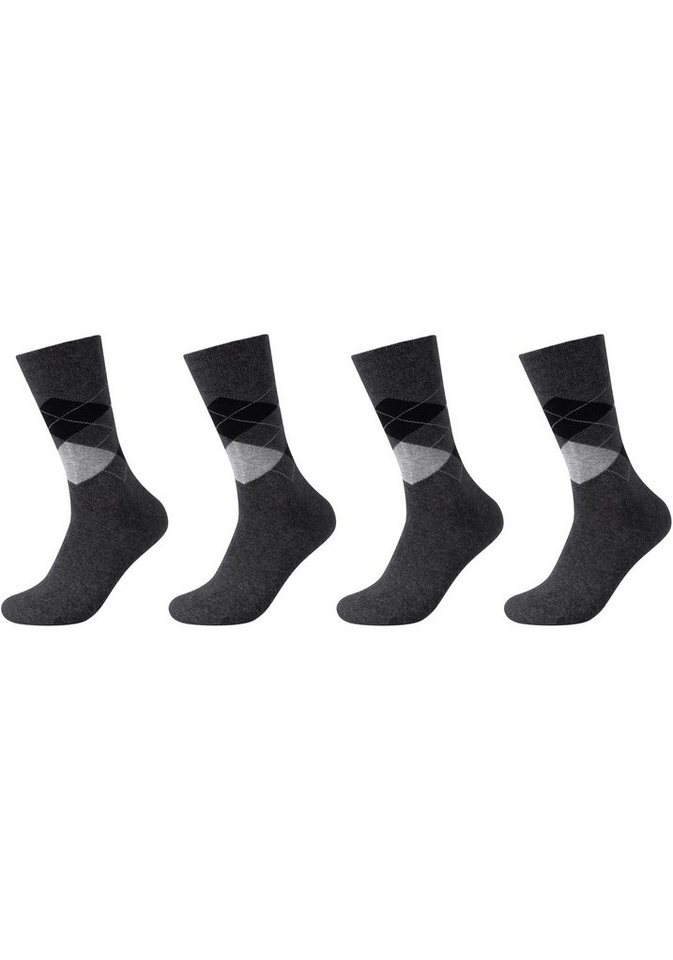 Camano Socken (Packung, 4-Paar) Faltenfreier Tragekomfort dank  Elasthan-Anteil, Der ca-soft-Bund ohne Gummidruck vermeidet das Einschneiden