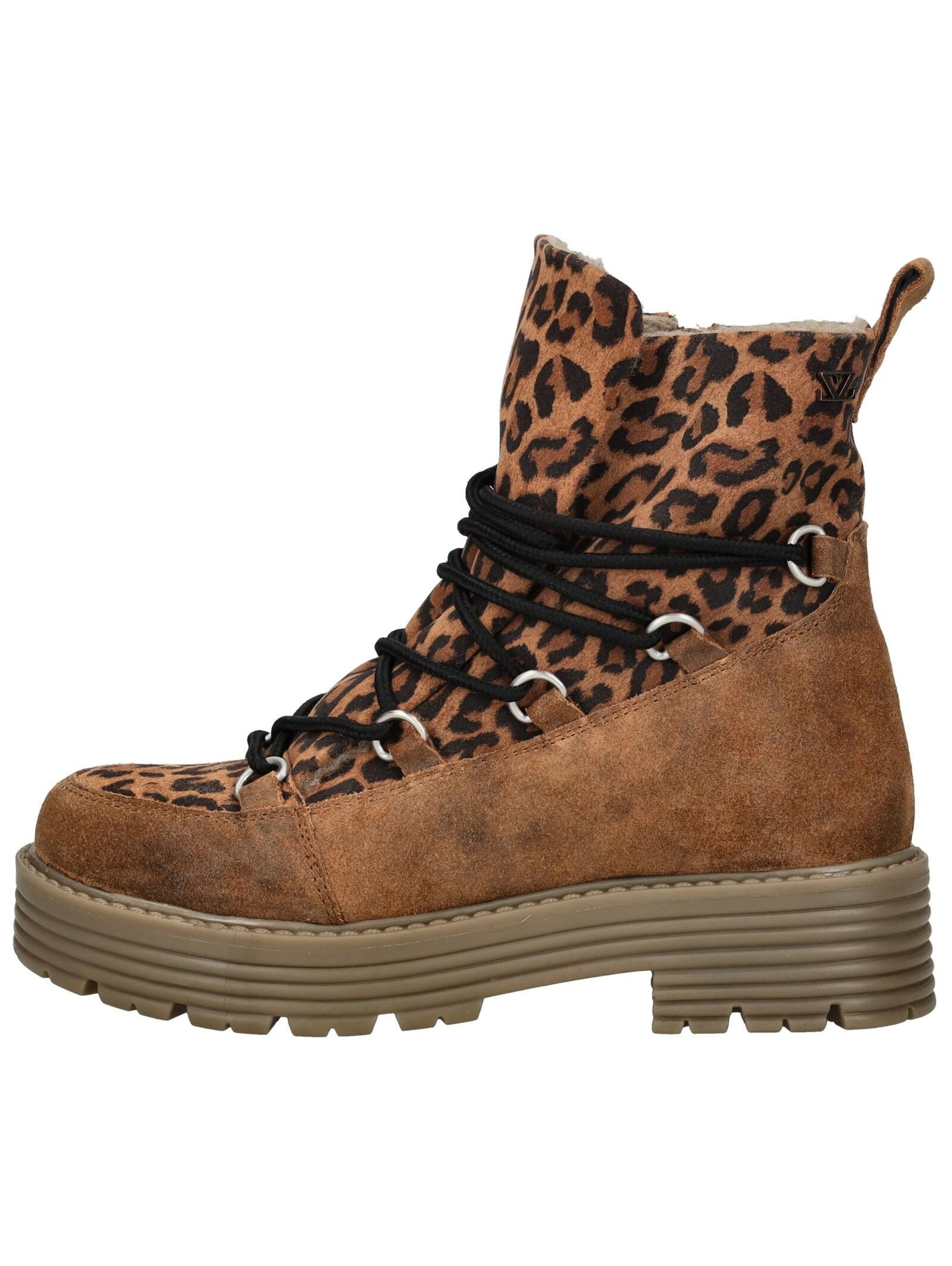 Lazamani Lazamani Stiefelette Veloursleder/Textil Schnürstiefelette