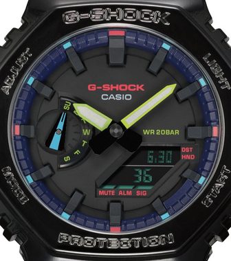 CASIO G-SHOCK Digitaluhr G-Shock Classic AnaDigi Schwarz/Regenbogen
