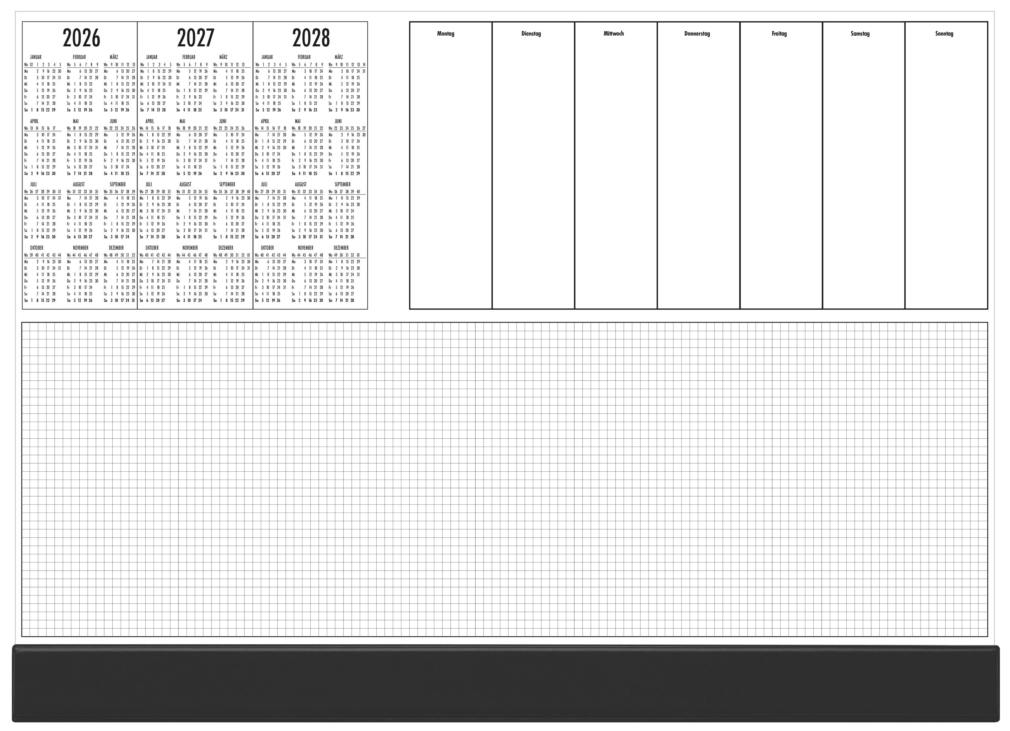 GSS Schreibtischunterlage 2026 GÜSS Abreiß-Schreibunterlage 1-farbig bedruckt mit Kantenschutz