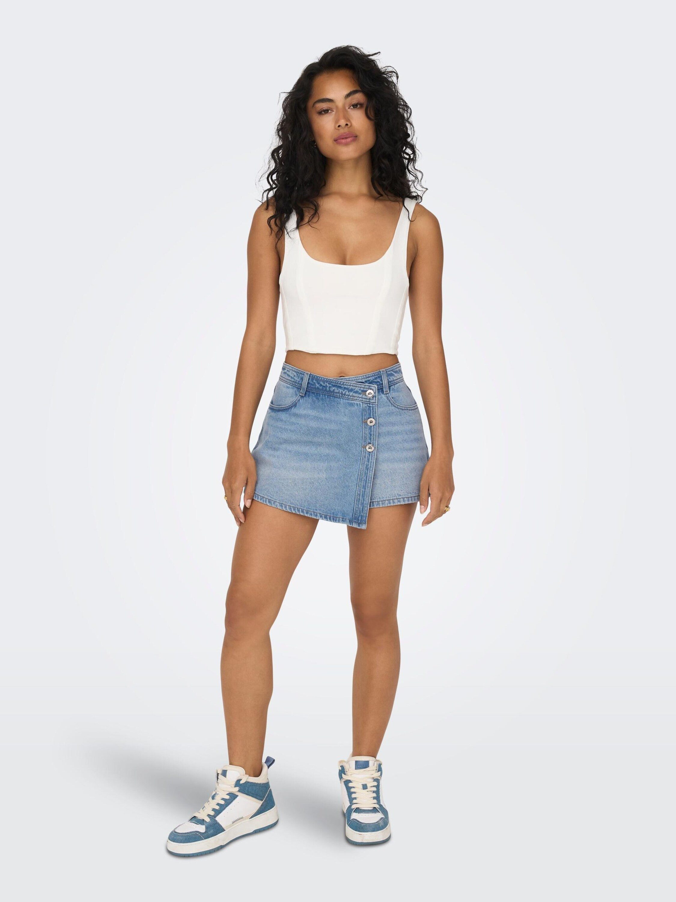 ONLY Jeansshorts ONLLESLY (1-tlg) Wickel-Design günstig online kaufen