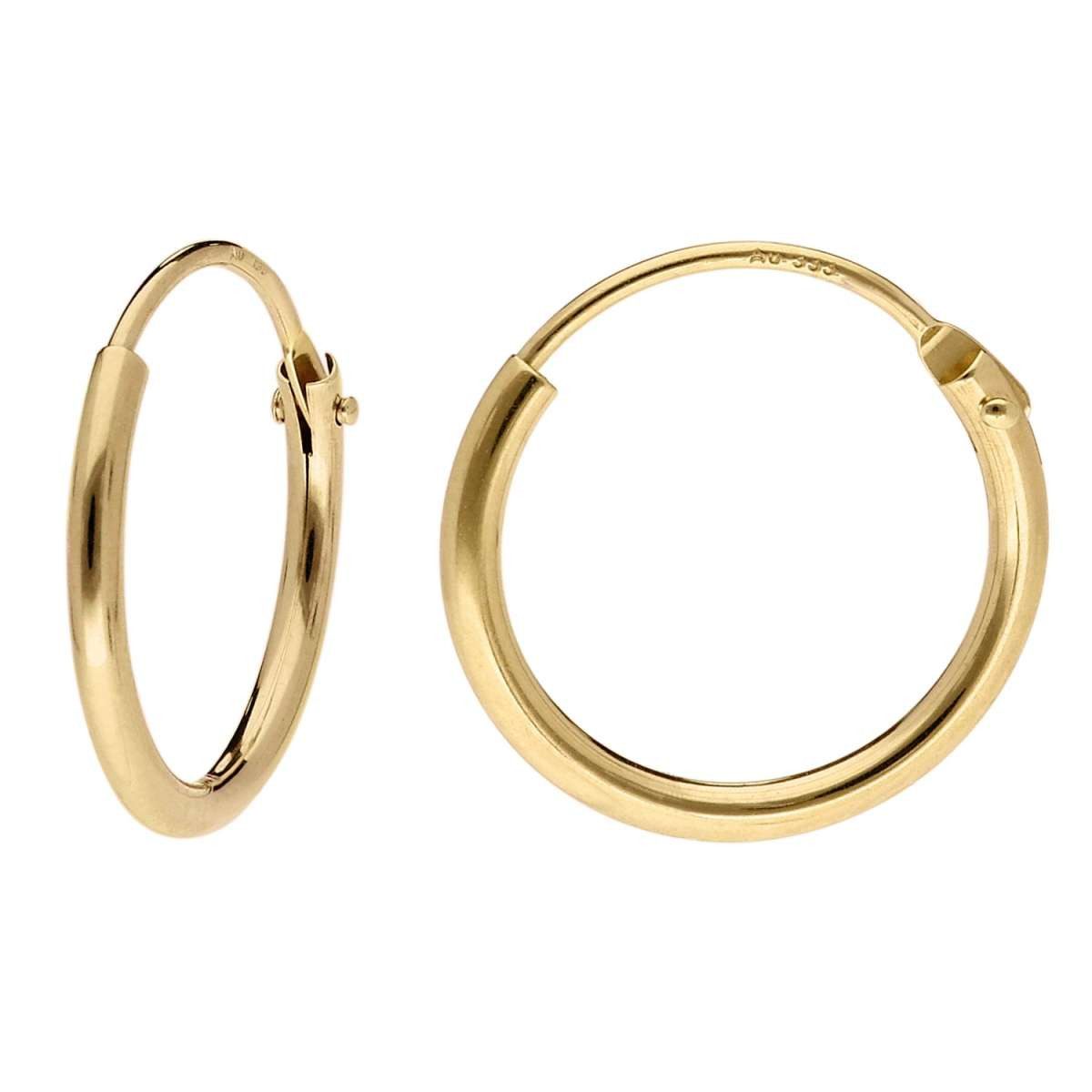 trendor Paar Creolen 15170, für Damen Gold 333 / 8K Breite 1,3 mm Ø 13 mm