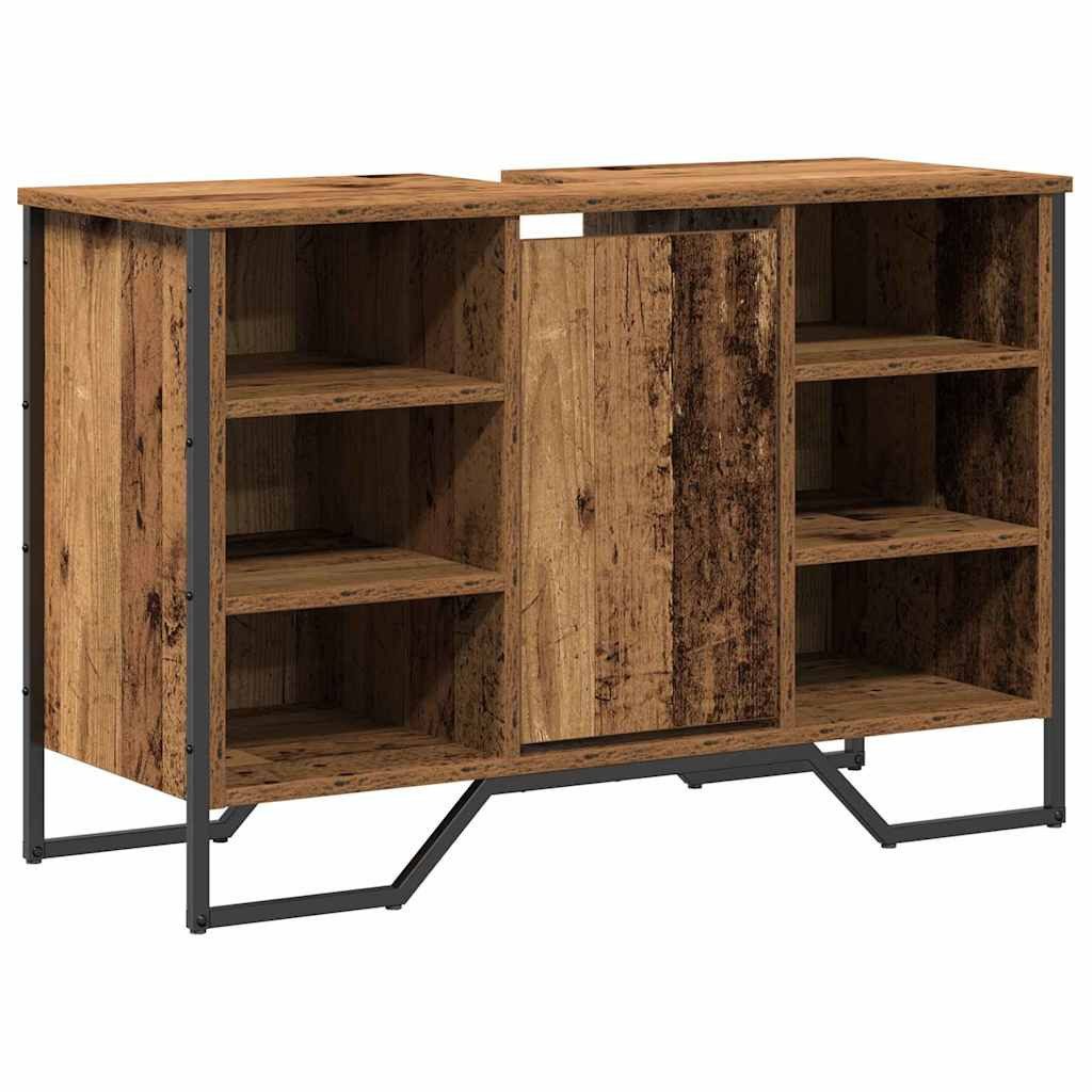 vidaXL Waschbeckenschrank Altholz 91 x 35 x 60 cm Holzwerkstoff (1-St)