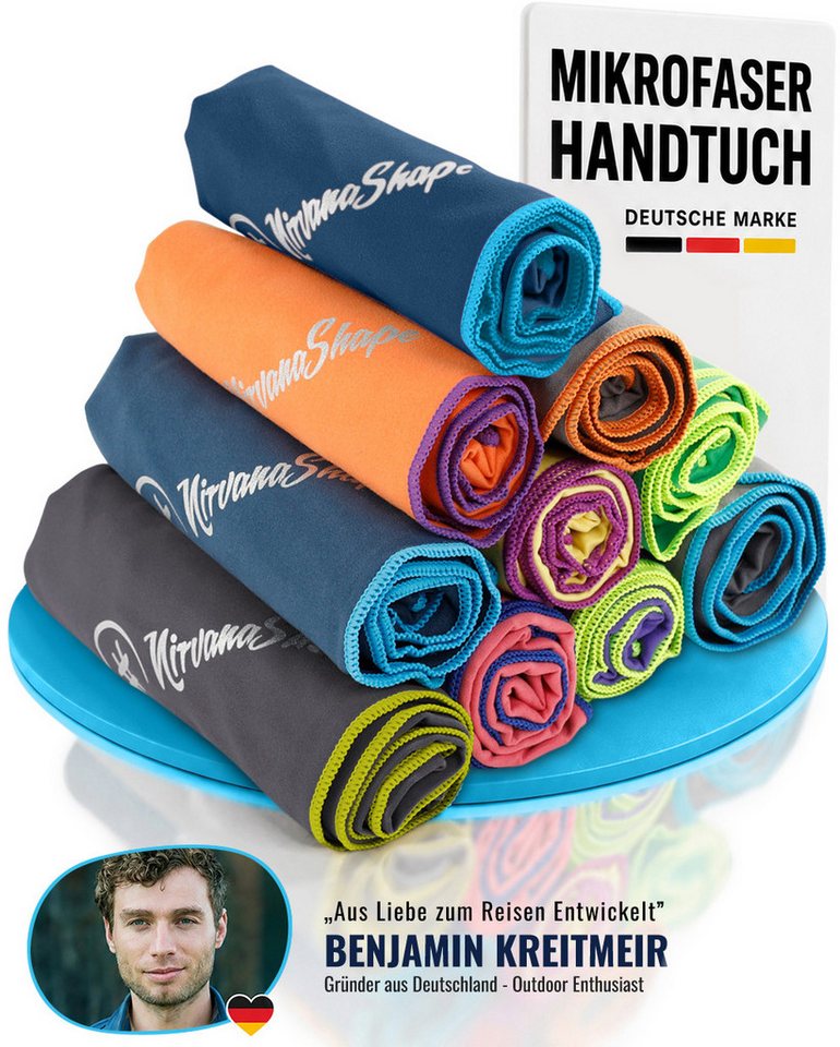 NirvanaShape Sporthandtuch Mikrofaser Handtuch, Badehandtuch, Reisehandtuch, Sporthandtuch, saugfähig, leicht, schnelltrocknend, für Reisen, Fitness, Yoga, Sauna