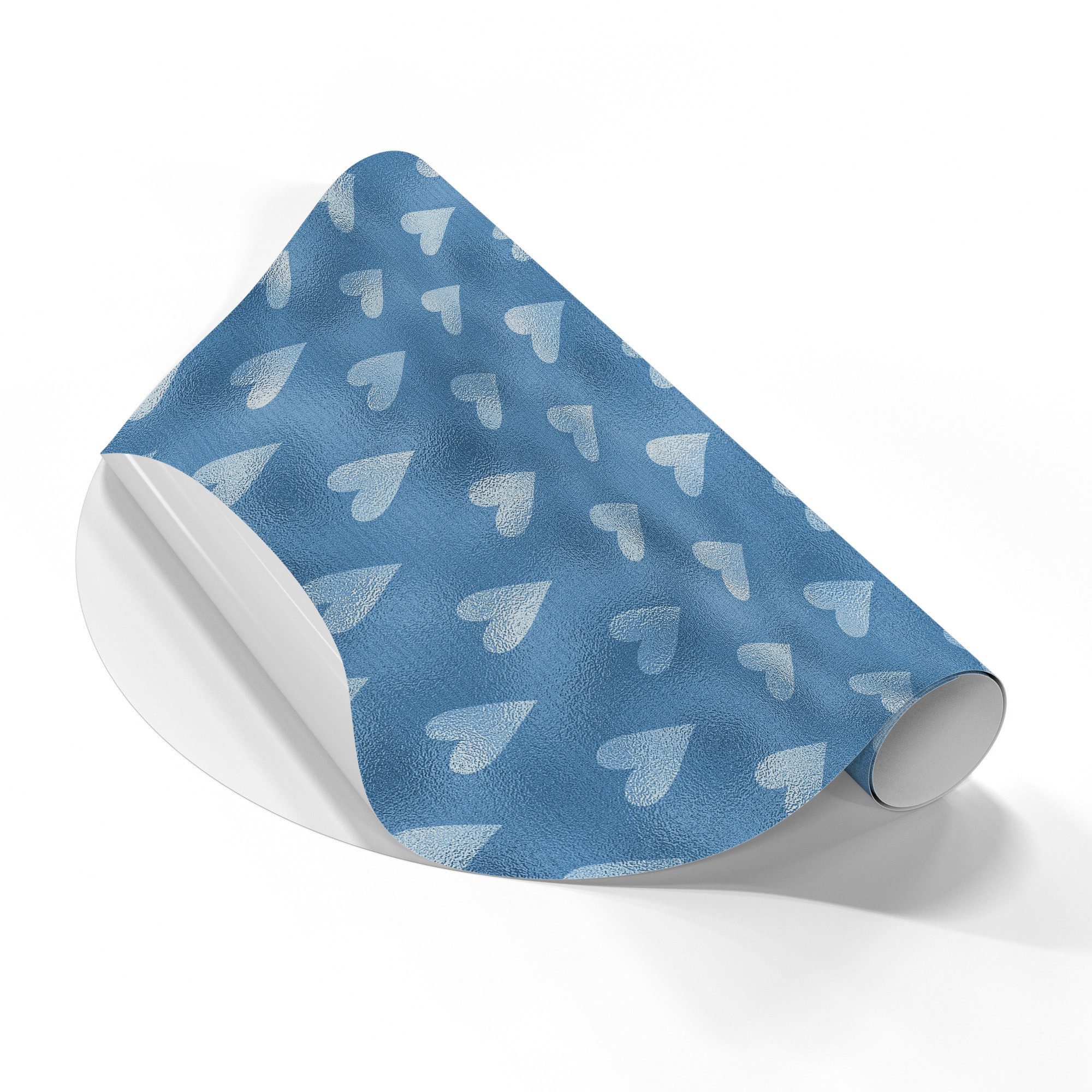 DEQORI Fototapete 'Zarte Silber-Herzen', Rundbogen, matte Leinwandstruktur, bedruckt, (1 St), selbstklebend Wandtattoo Motiv Wandtapete Wand Sticker Bild Tapete