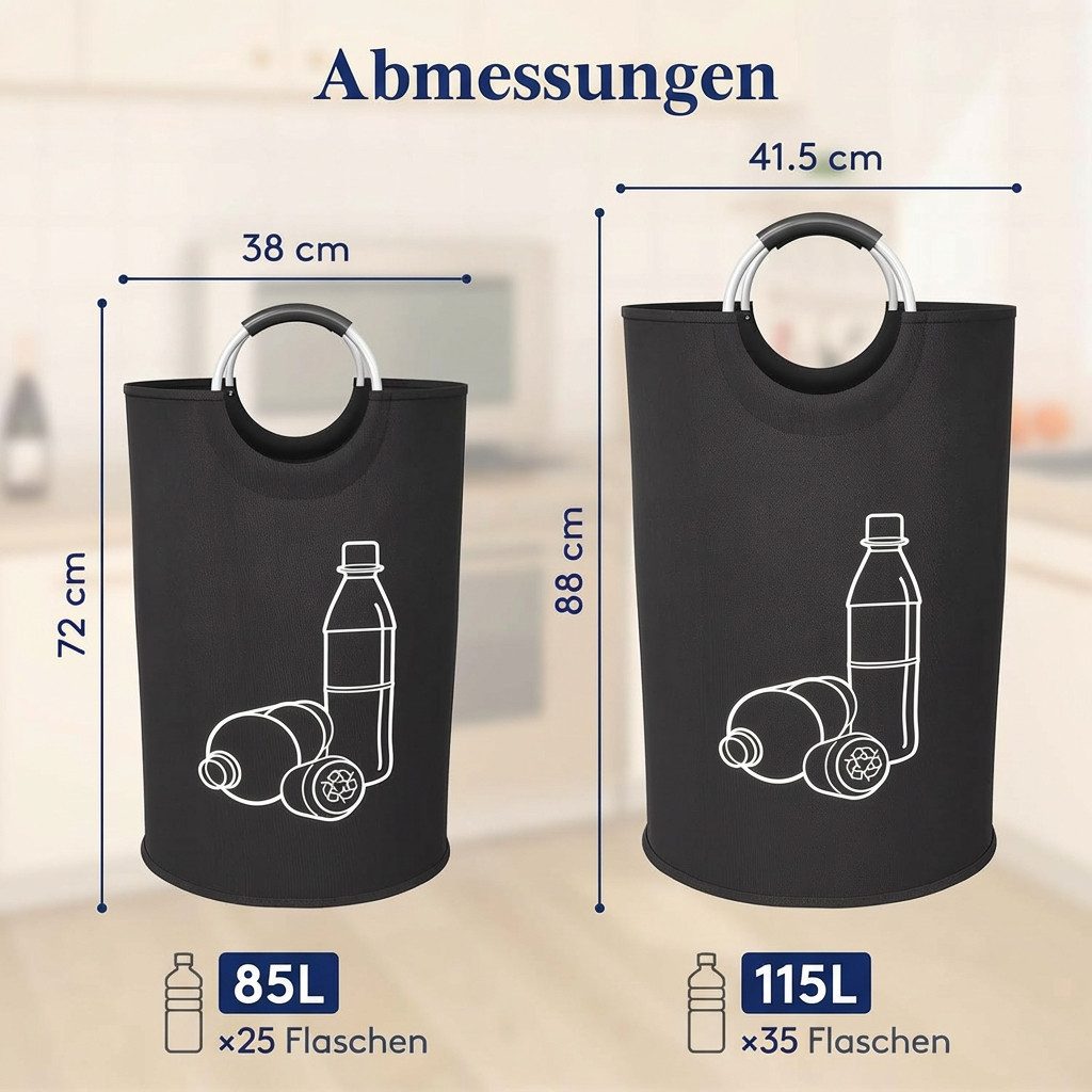 Lifewit Müllsackständer Pfandflaschen Sammelbehälter, Groß Aufbewahrung mit Softgrip-Griff.
