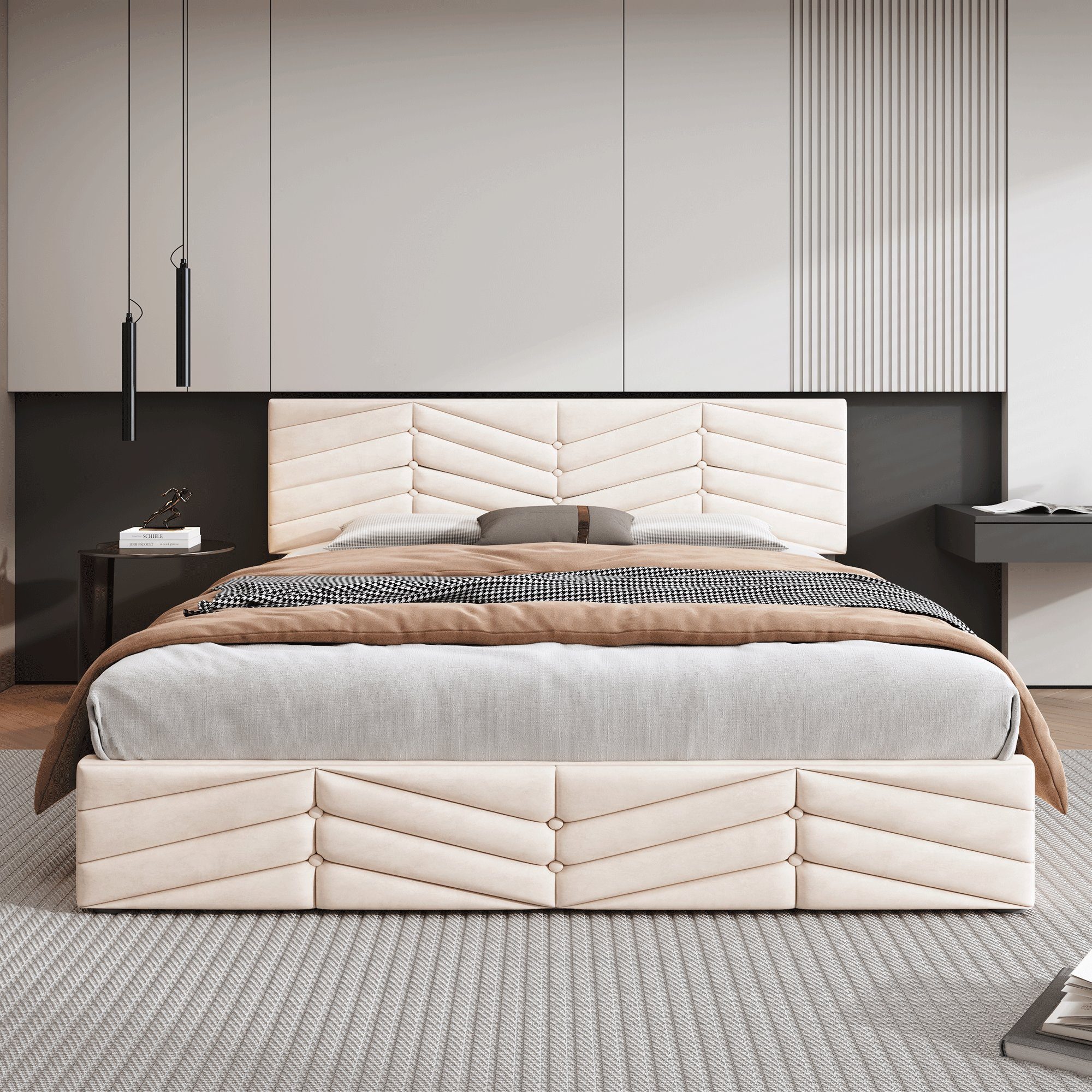 SOFTWEARY Polsterbett Doppelbett mit Lattenrost und günstig online kaufen