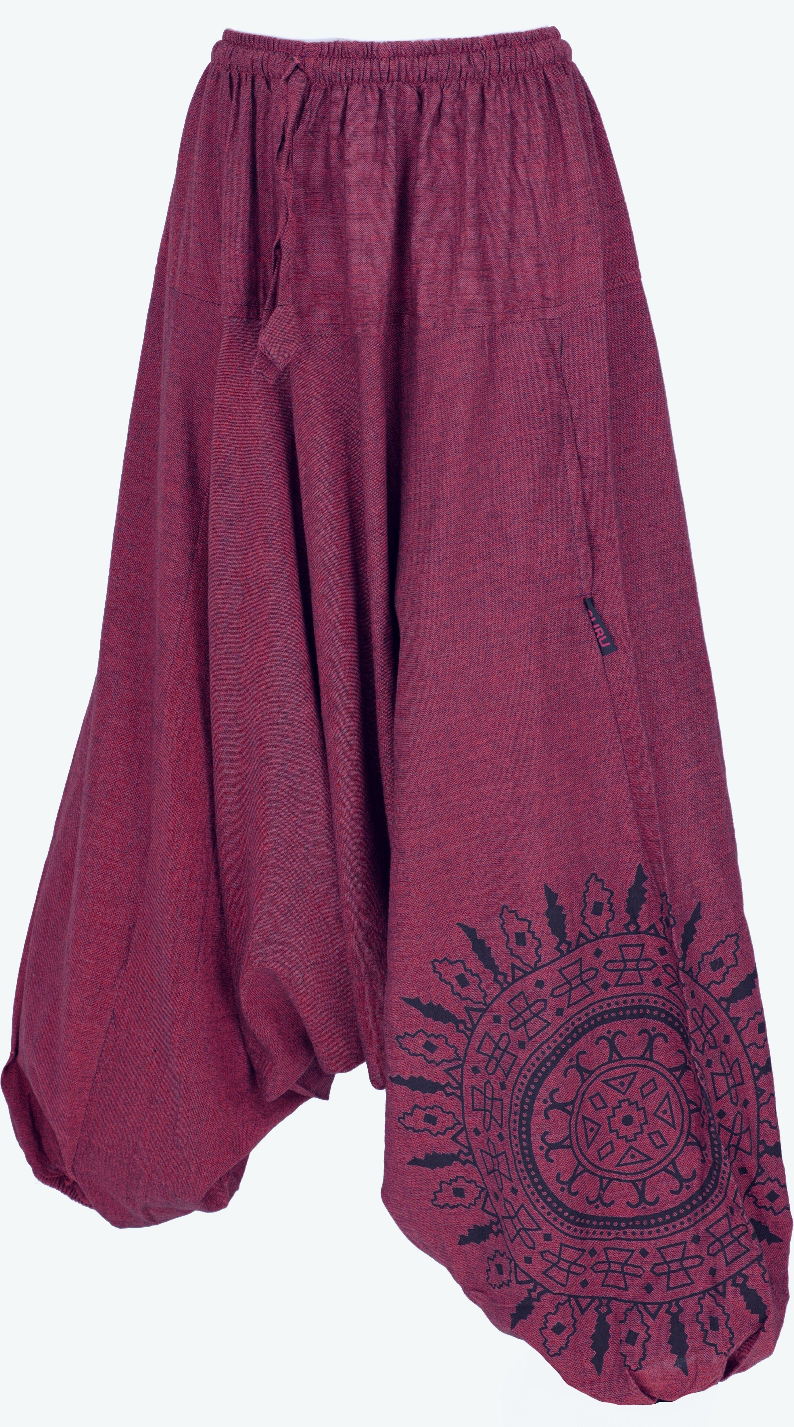 mit Style, weinrot Haremshose Bekleidung Pluderhose, Mandala,.. Ethno Relaxhose alternative Pumphose Guru-Shop