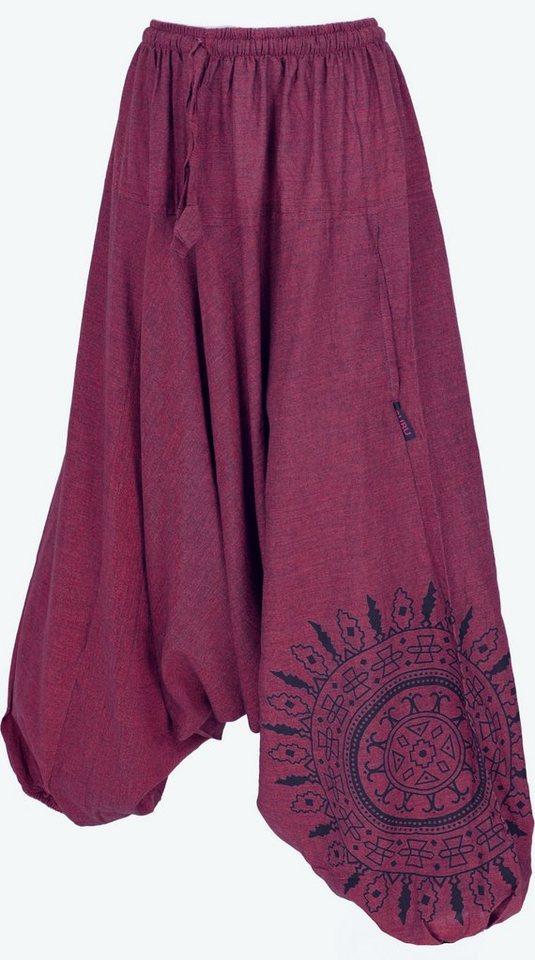 Guru-Shop Relaxhose Haremshose Pluderhose, Pumphose mit Mandala,.. Ethno  Style, alternative Bekleidung